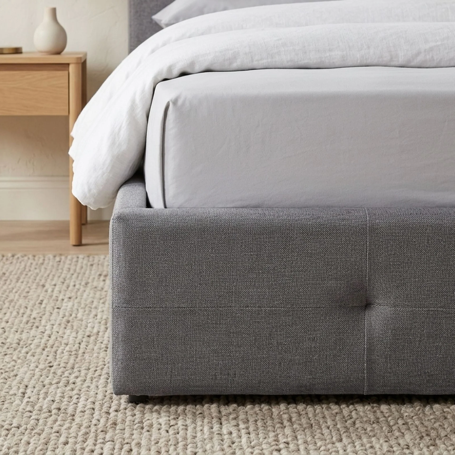 Tuffora Queen Gas Lift Bed Frame – Light Grey - Image 7
