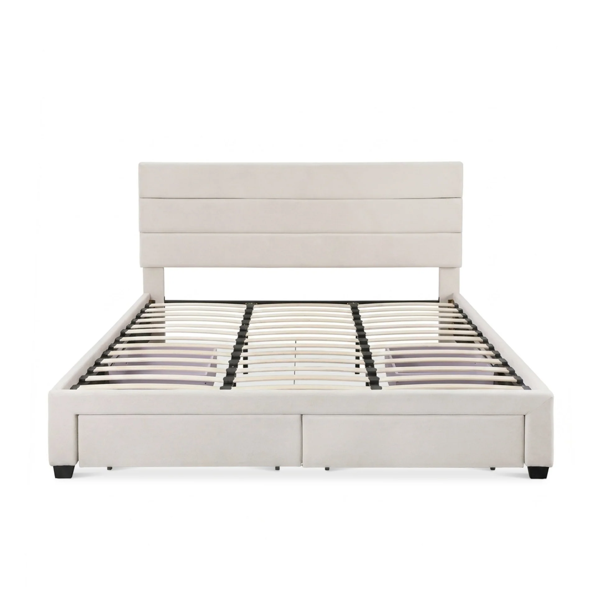 Arbor Super King Bed Frame with 4 Drawers - Beige - Image 10