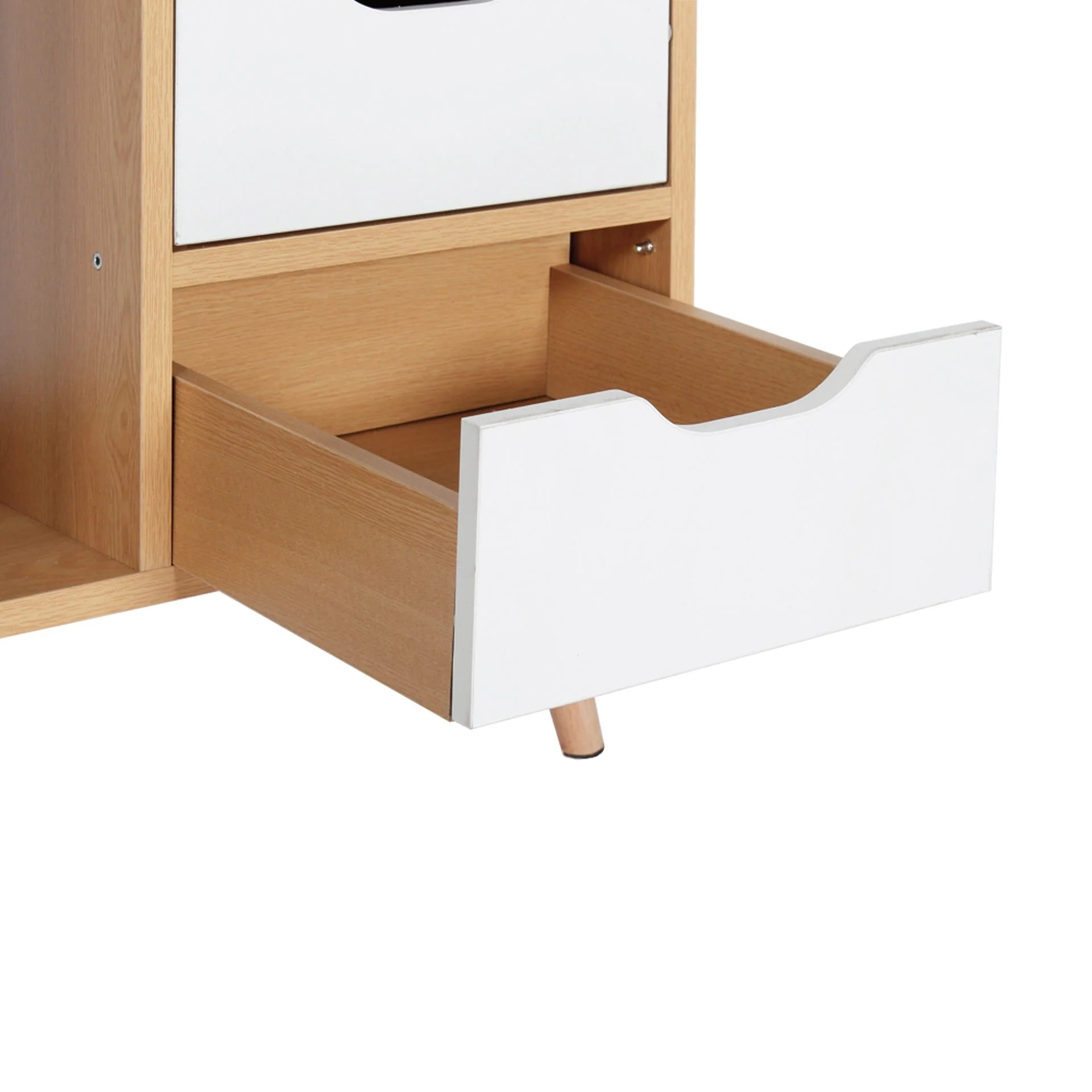 Luca Bedside Table - Maple + White - Image 11