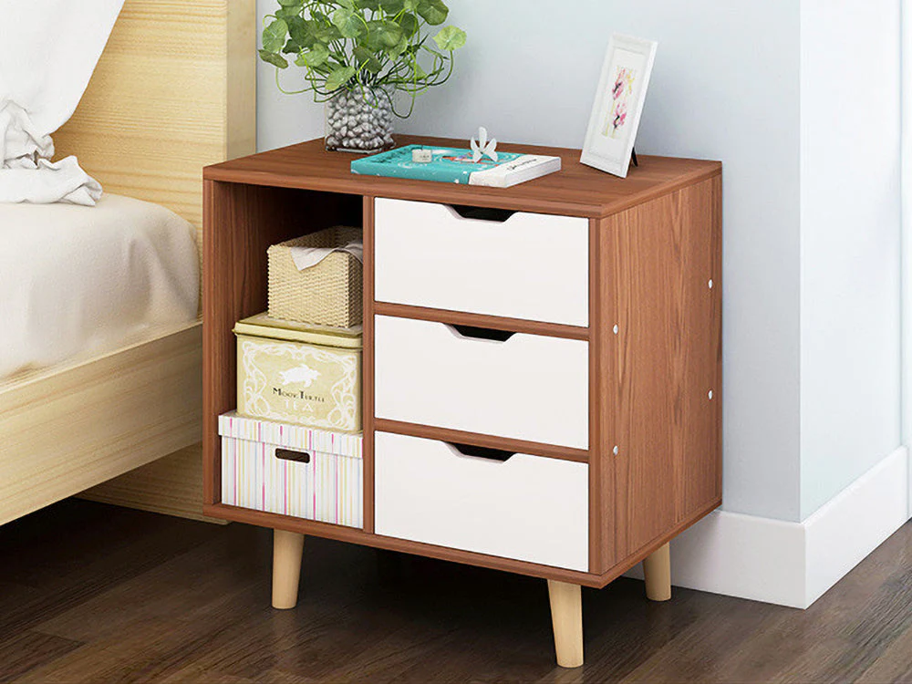 LUCA Bedside Table Nightstand - WALNUT - Image 2