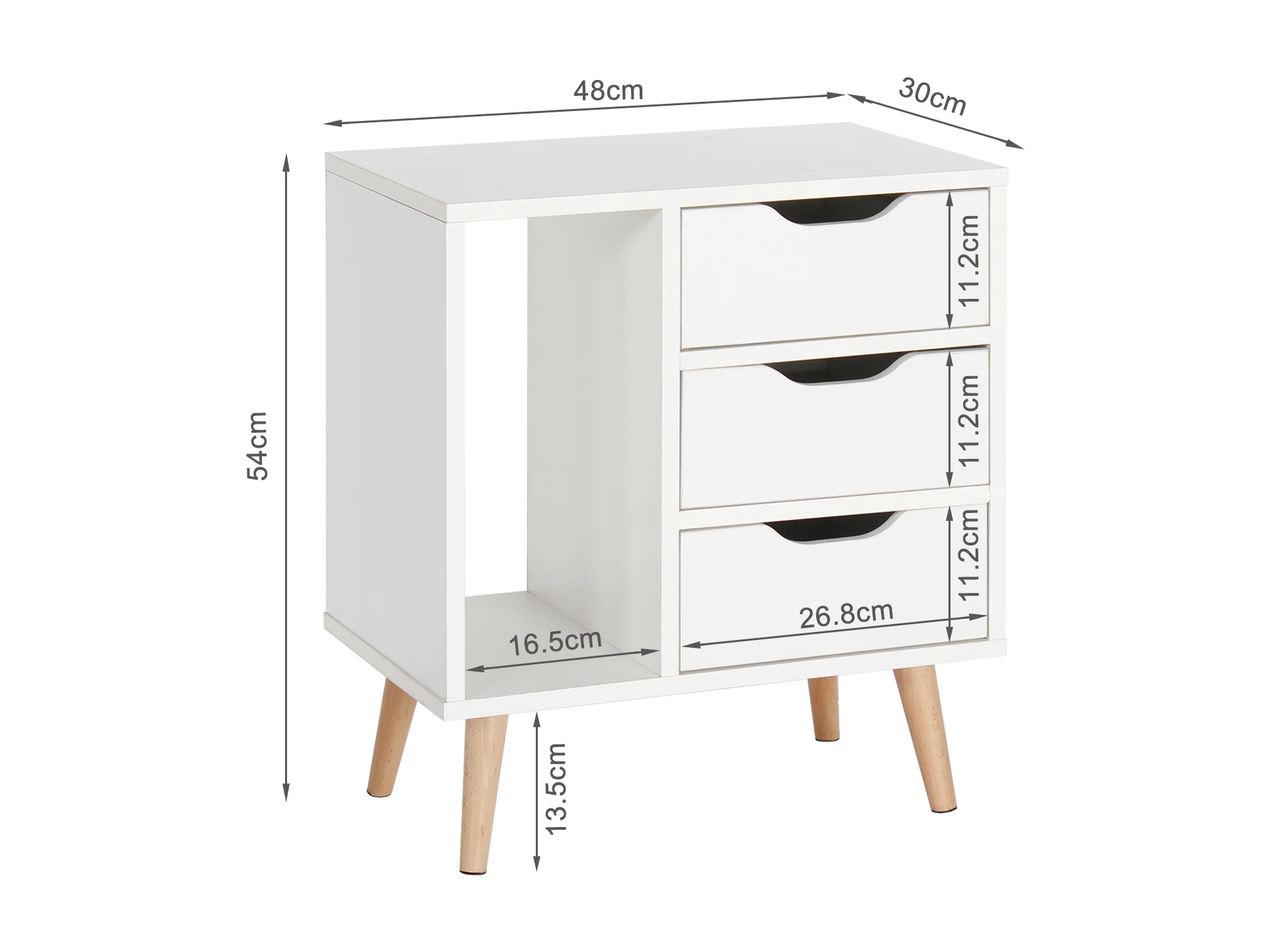 LUCA Bedside Table - WHITE - Image 7