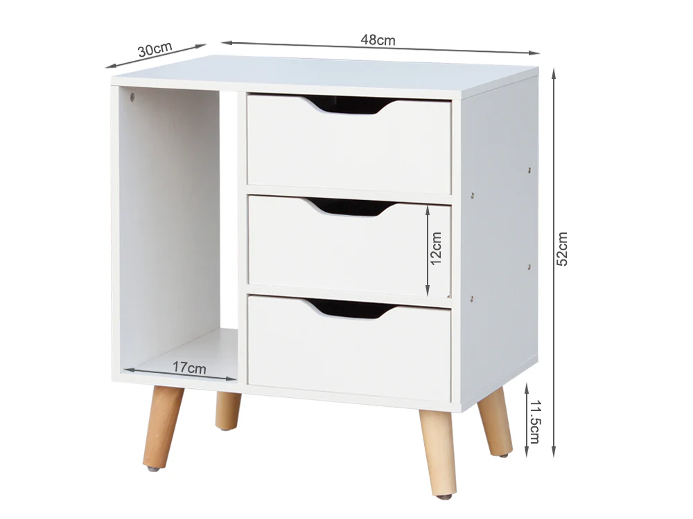 LUCA Bedside Table - WHITE - Image 4