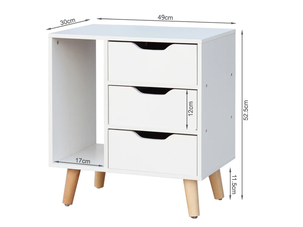 LUCA Bedside Table - WHITE - Image 8