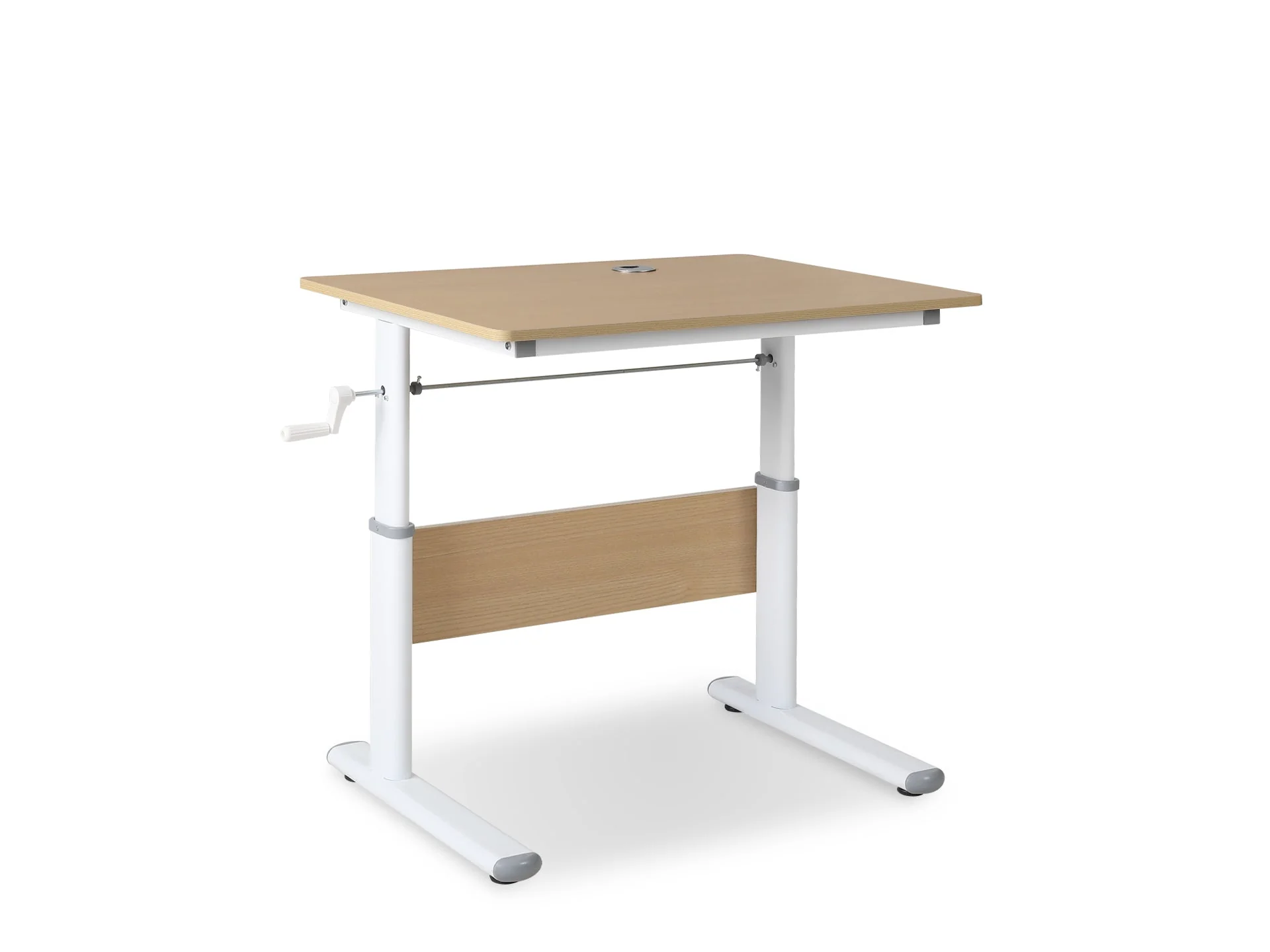 Lucas 80cm Manual Standing Desk - Maple + White - Image 2
