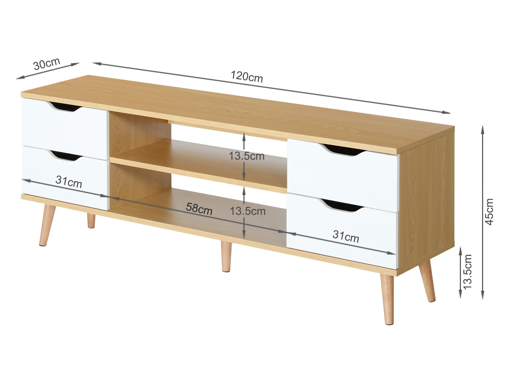 Lucille 1.2m Entertainment Unit - Oak - Image 5