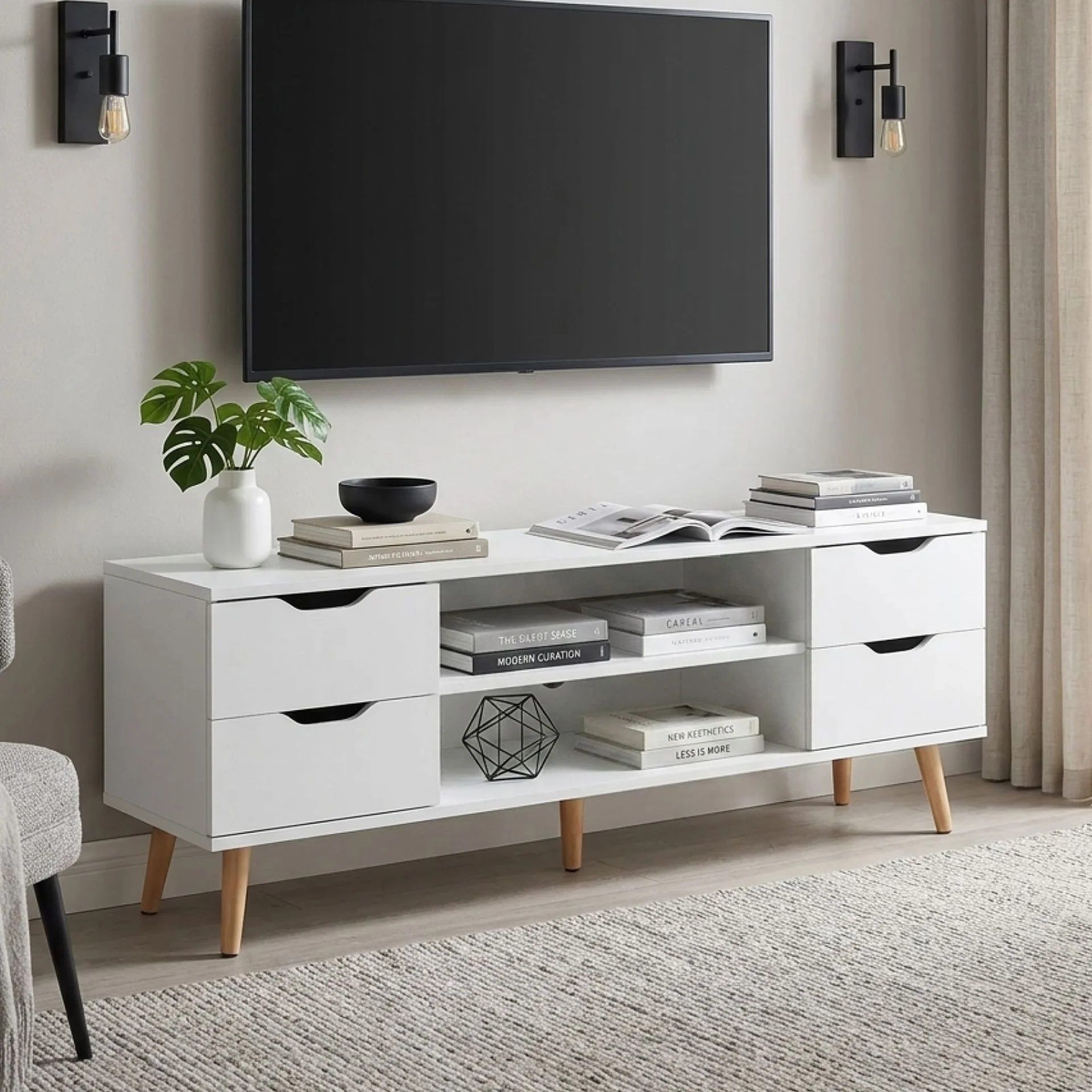 Lucille 1.2M Entertainment Unit - White - Image 4