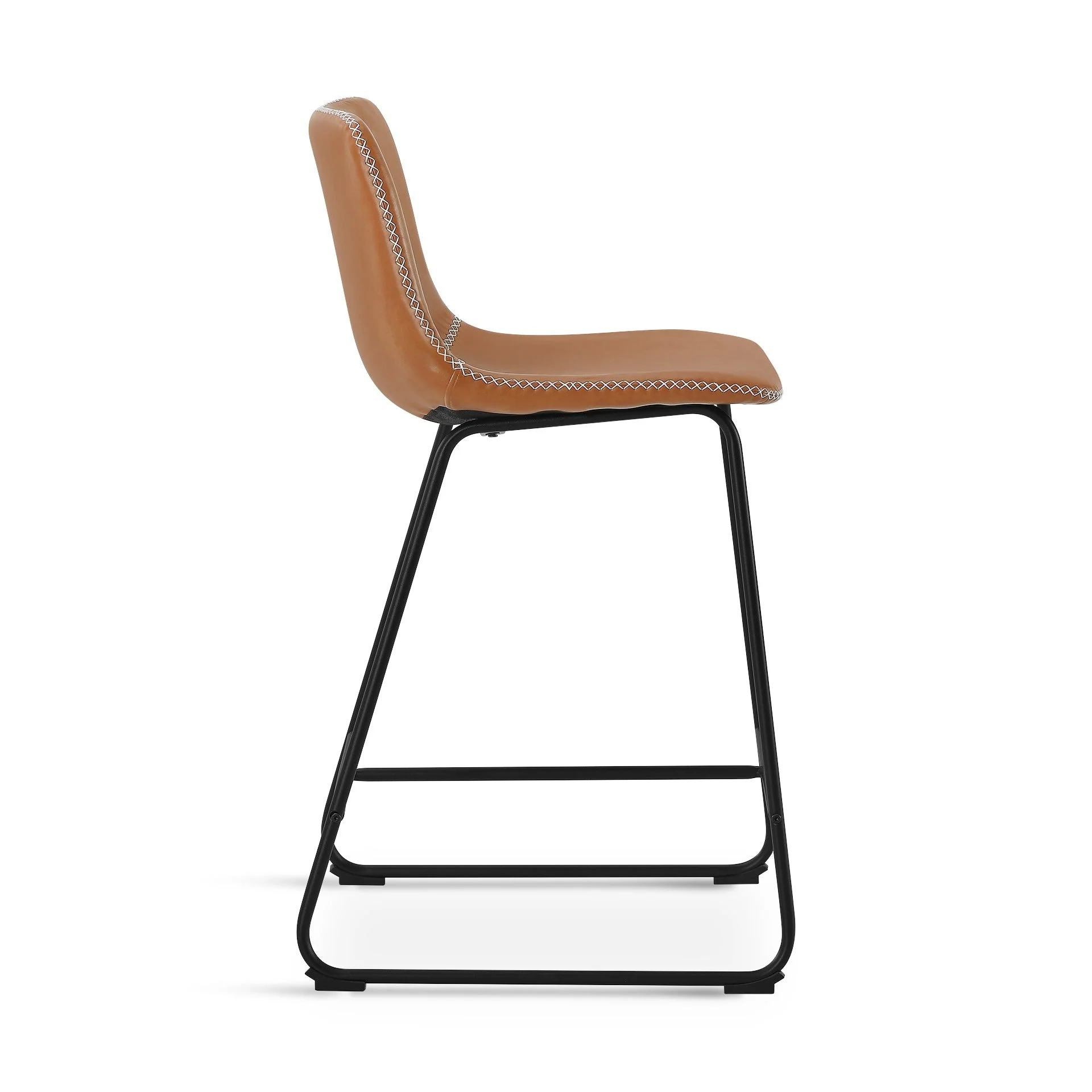 Luke PU Leather Bar Stool - Set of 2 - Orange - Image 7