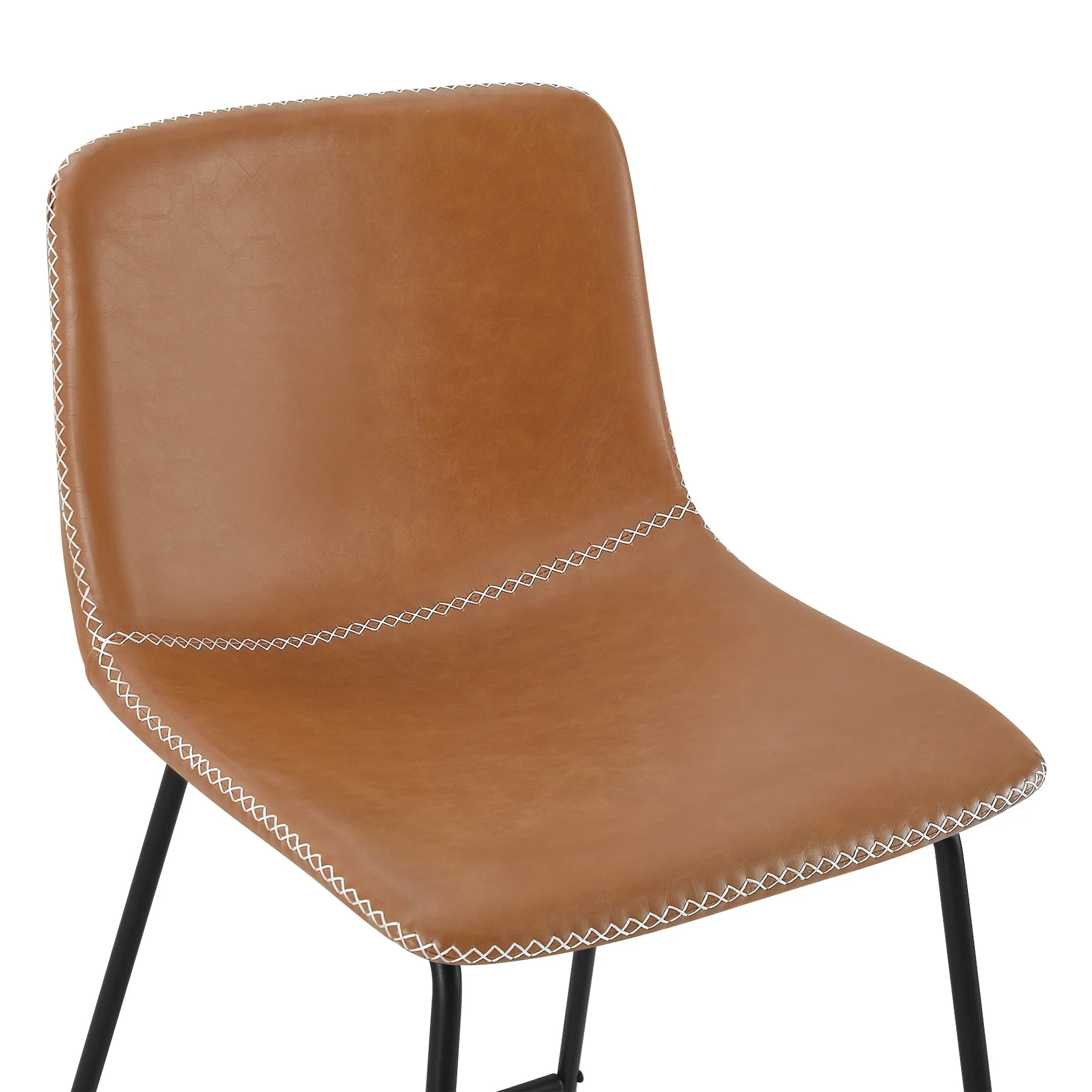Luke PU Leather Bar Stool - Set of 2 - Orange - Image 9