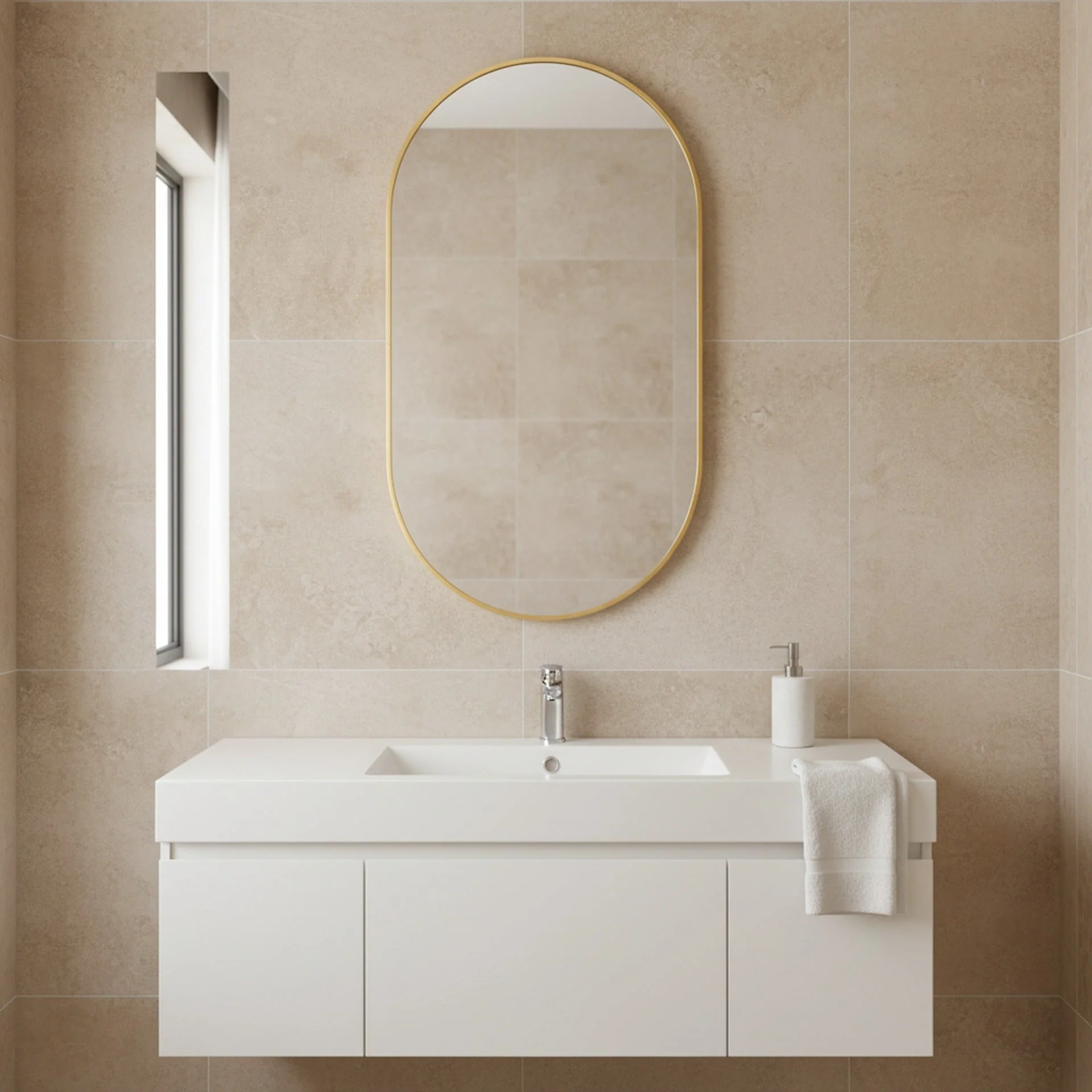 Luna Oval Metal Framed Wall Mirror - Gold - Image 6