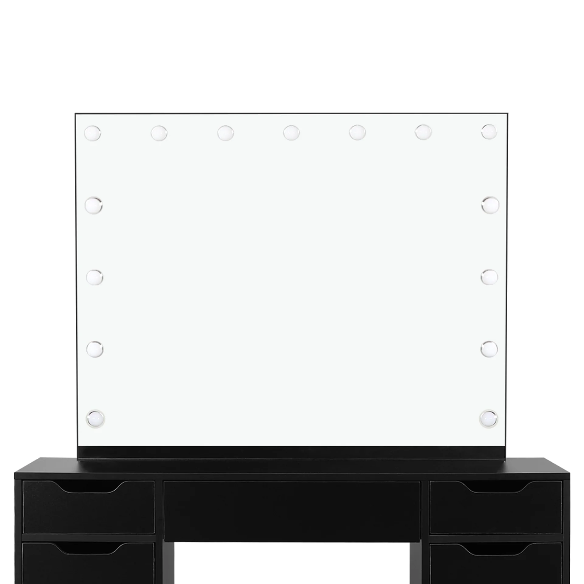 Lustra 2 Piece Dressing Table with Mirror & Stool Set - Black - Image 11