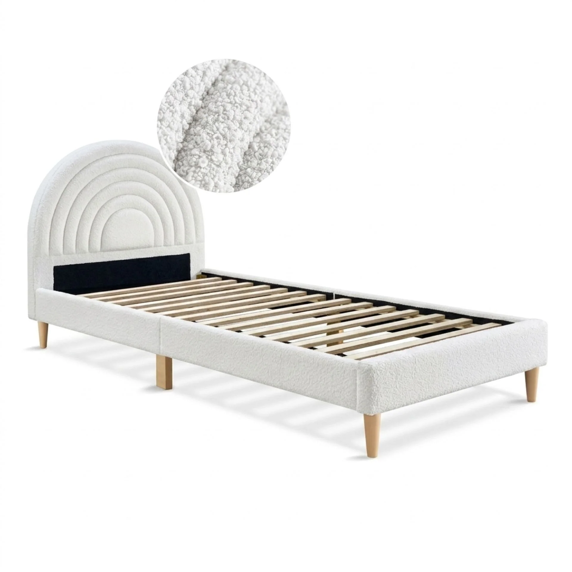 Lydia Single Bed Frame - Cream (T=0.167m³ - 25.0kg) - Image 7
