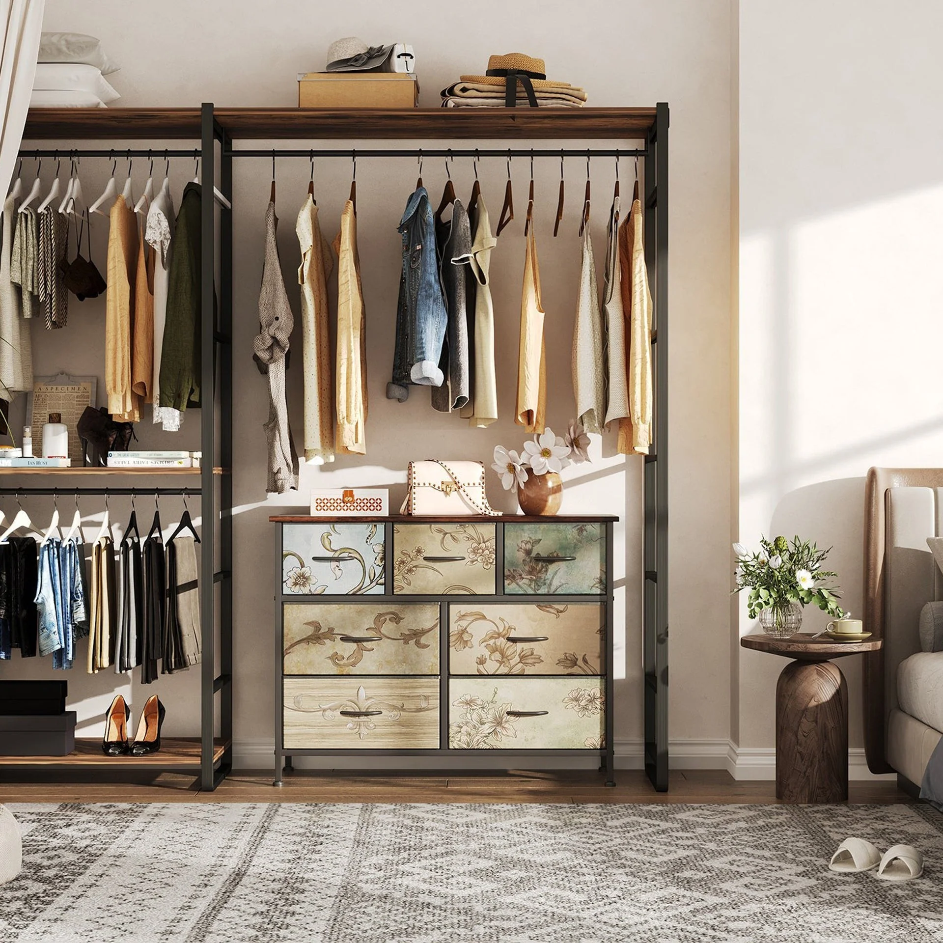 Madilyn 7 Drawers Lowboy - Rustic Brown + Mix