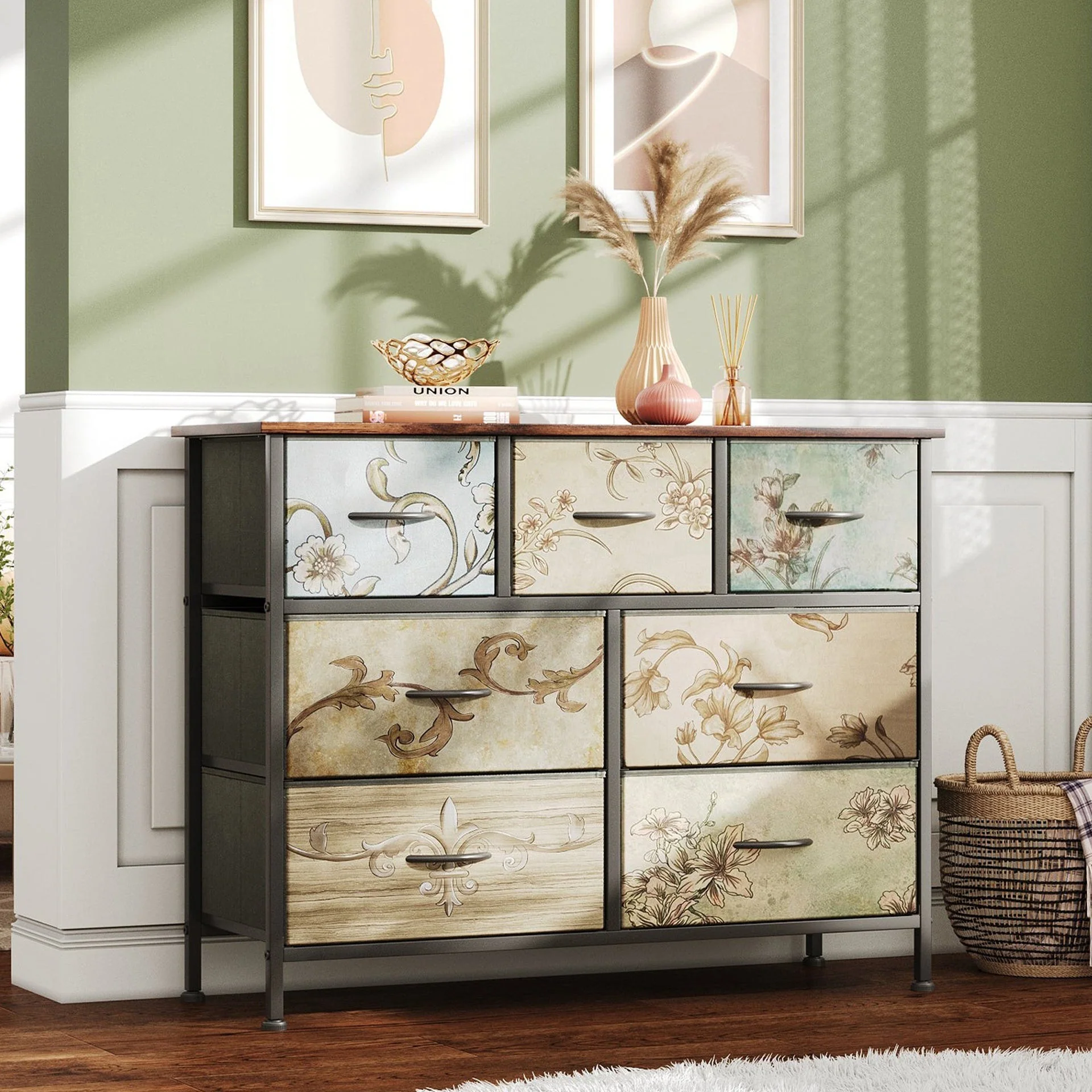Madilyn 7 Drawers Lowboy - Rustic Brown + Mix - Image 7