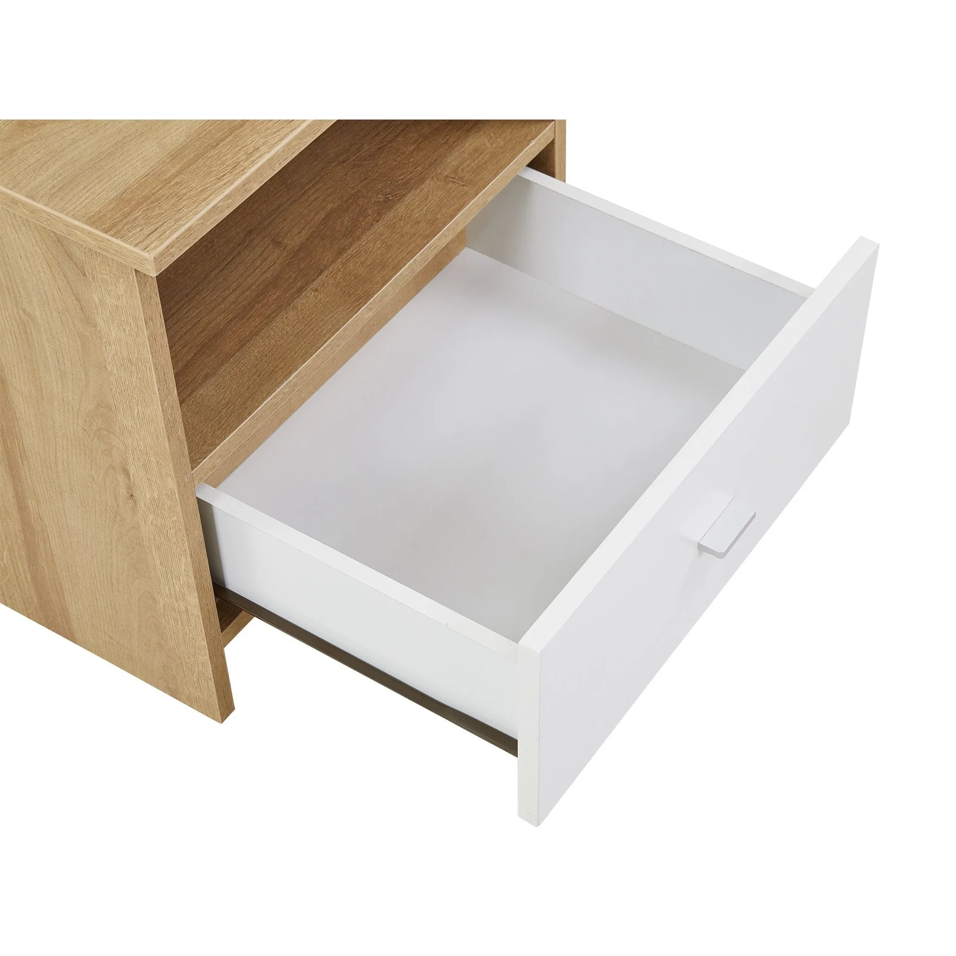 MAKALU Wooden Bedside Table Nightstand with 1 Drawer - OAK - Image 13