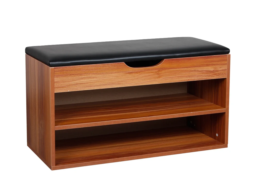MANTLE Shoe Storage Shoe Bench - WALNUT + BLACK - Image 3