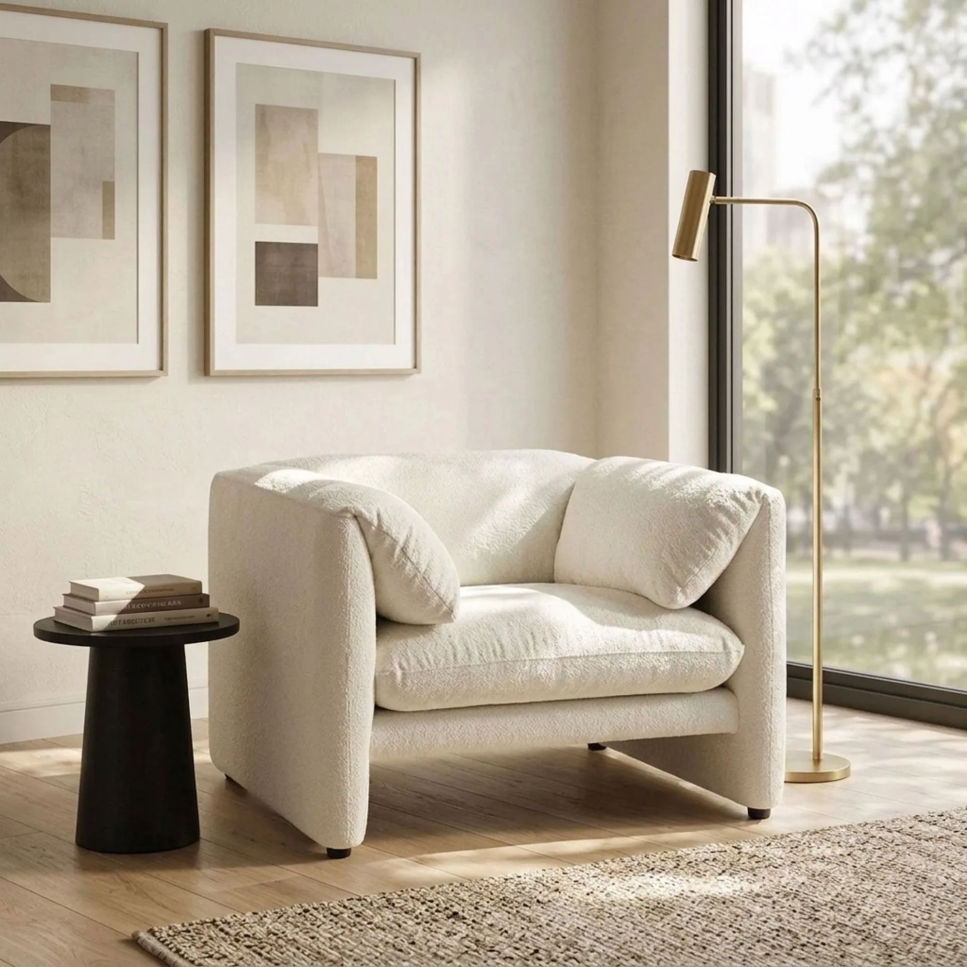 Marion Boucle Occasional Chair - Cream - Image 2
