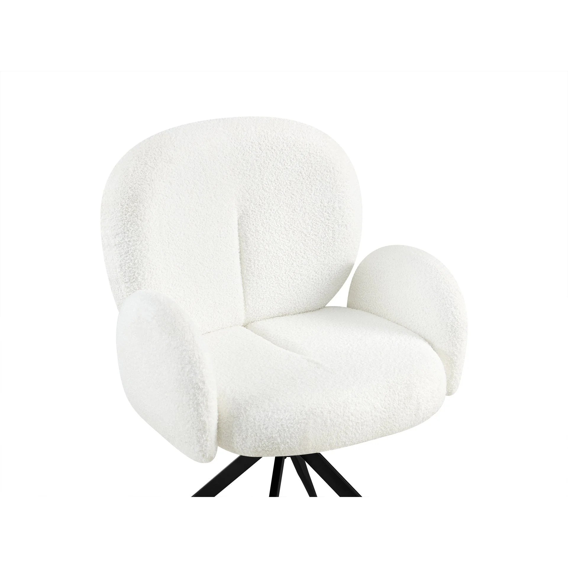 Marlowe Swivel Boucle Dining Chair - Set of 2 - White - Image 8