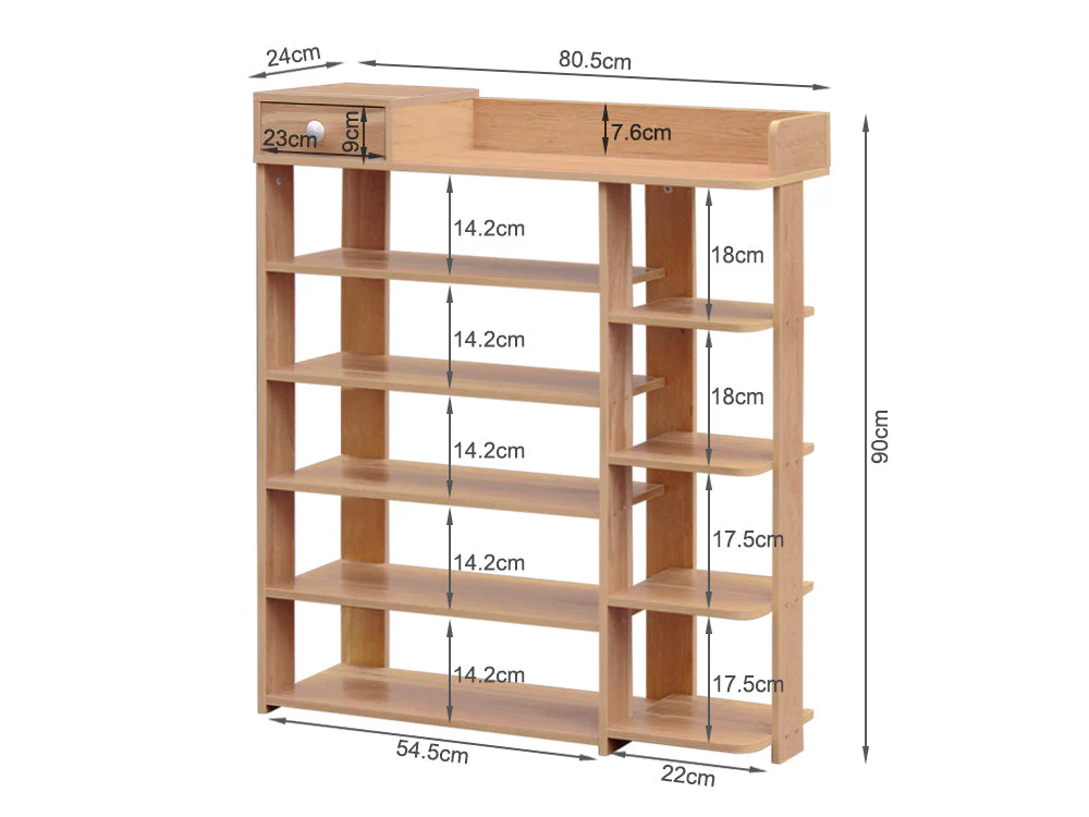 MATHESON 6 Tier Shoe Rack Shoe Storage Shelf - MAPLE - Image 5