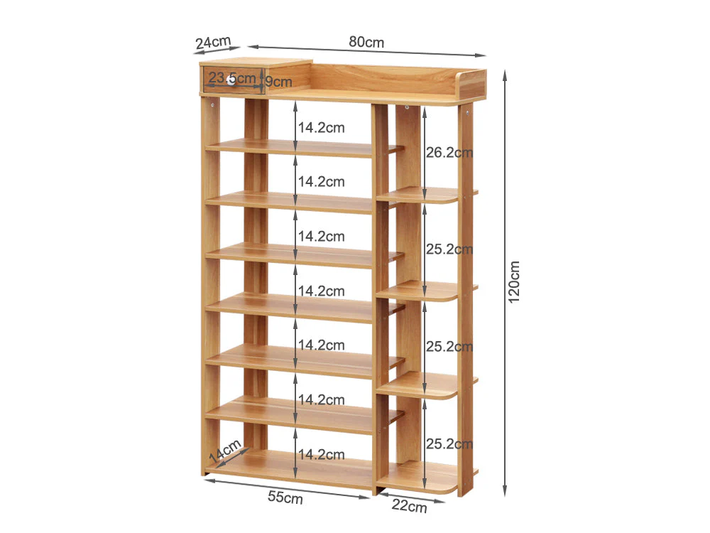 MATHESON 8 Tiers Shoe Rack - MAPLE - Image 5