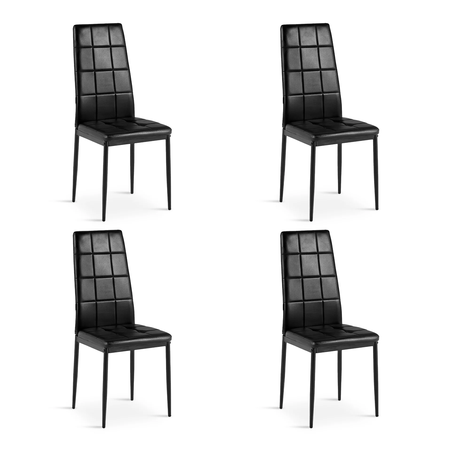 Mauro PU Leather Dining Chair - Set of 4 - Black - Image 5