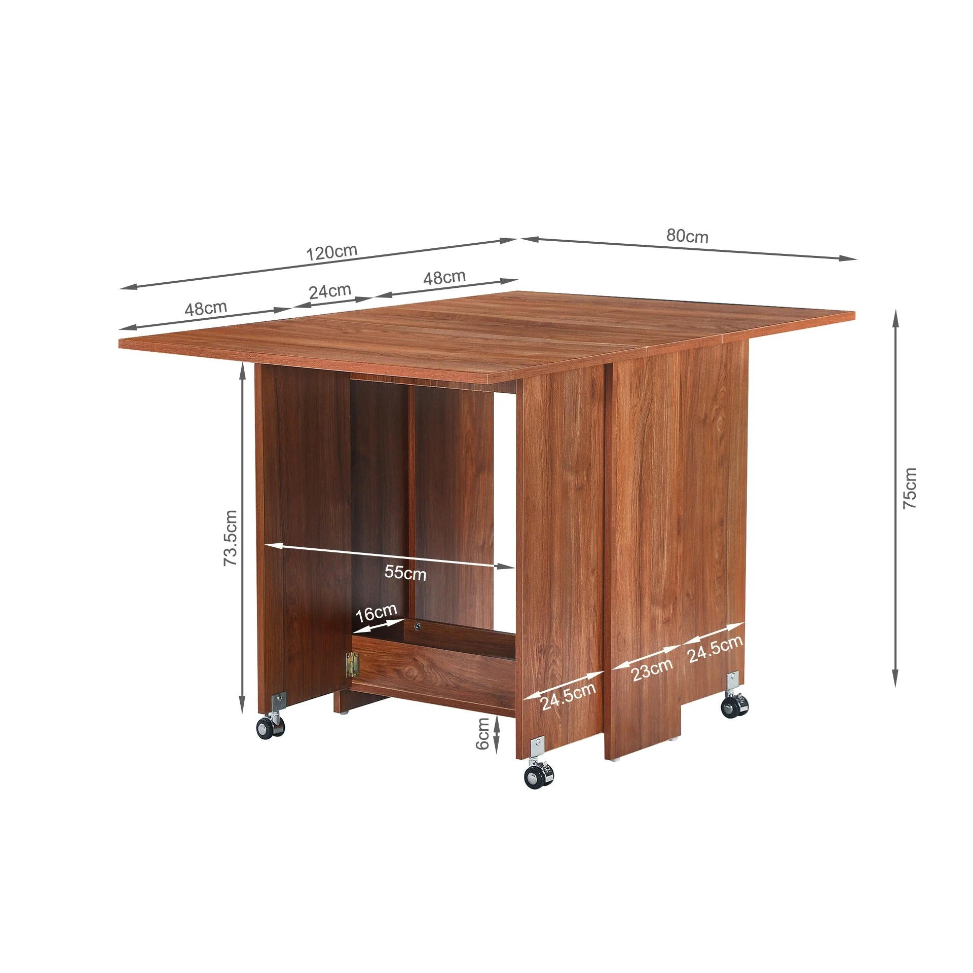 Maverick Foldable Dining Table - Walnut - Image 13