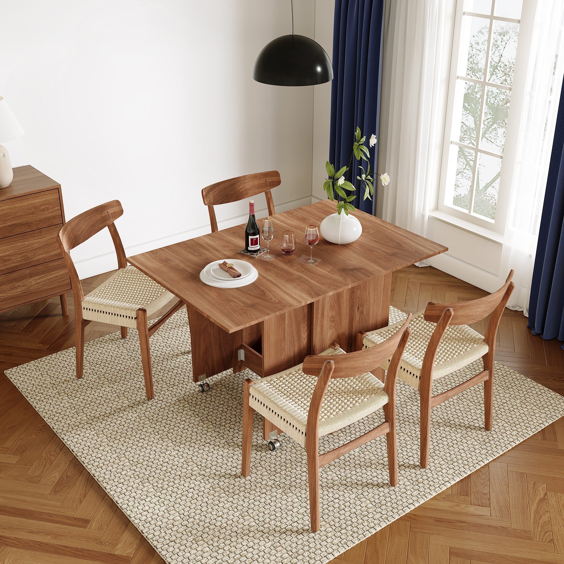 Maverick Foldable Dining Table - Walnut - Image 3