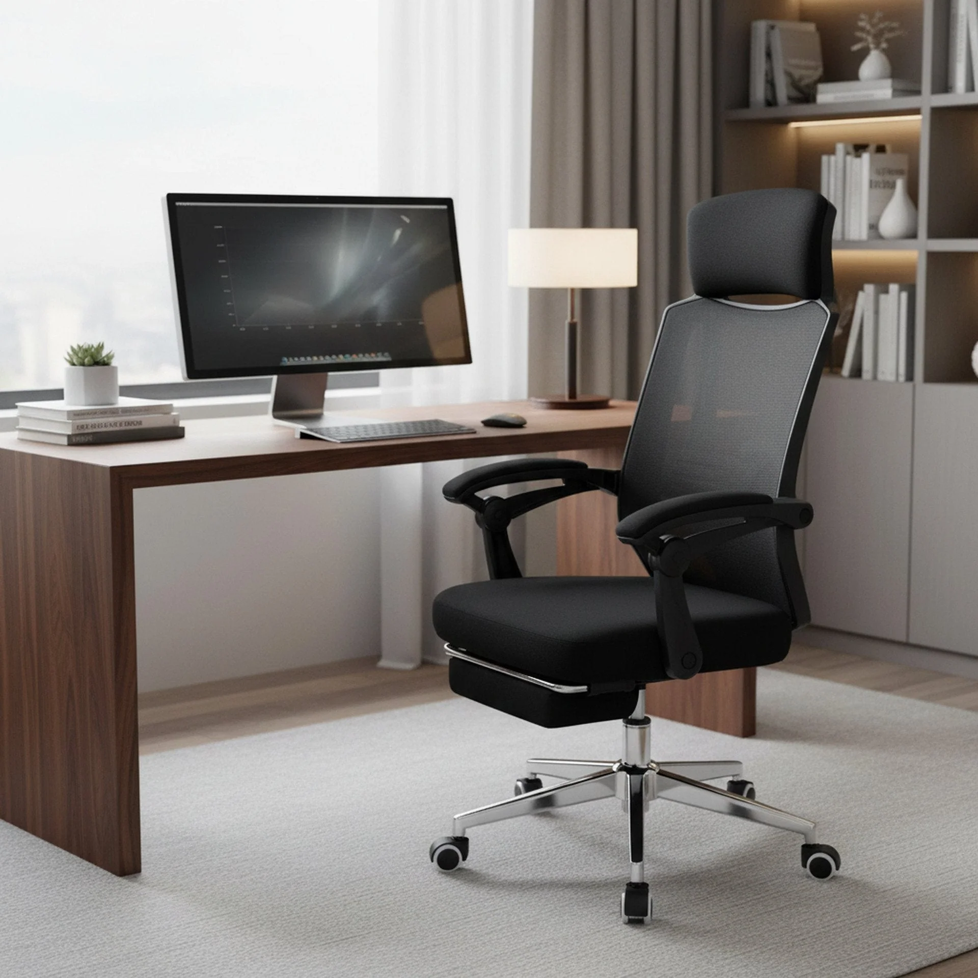 Melissa Office Chair with Footrest - Black