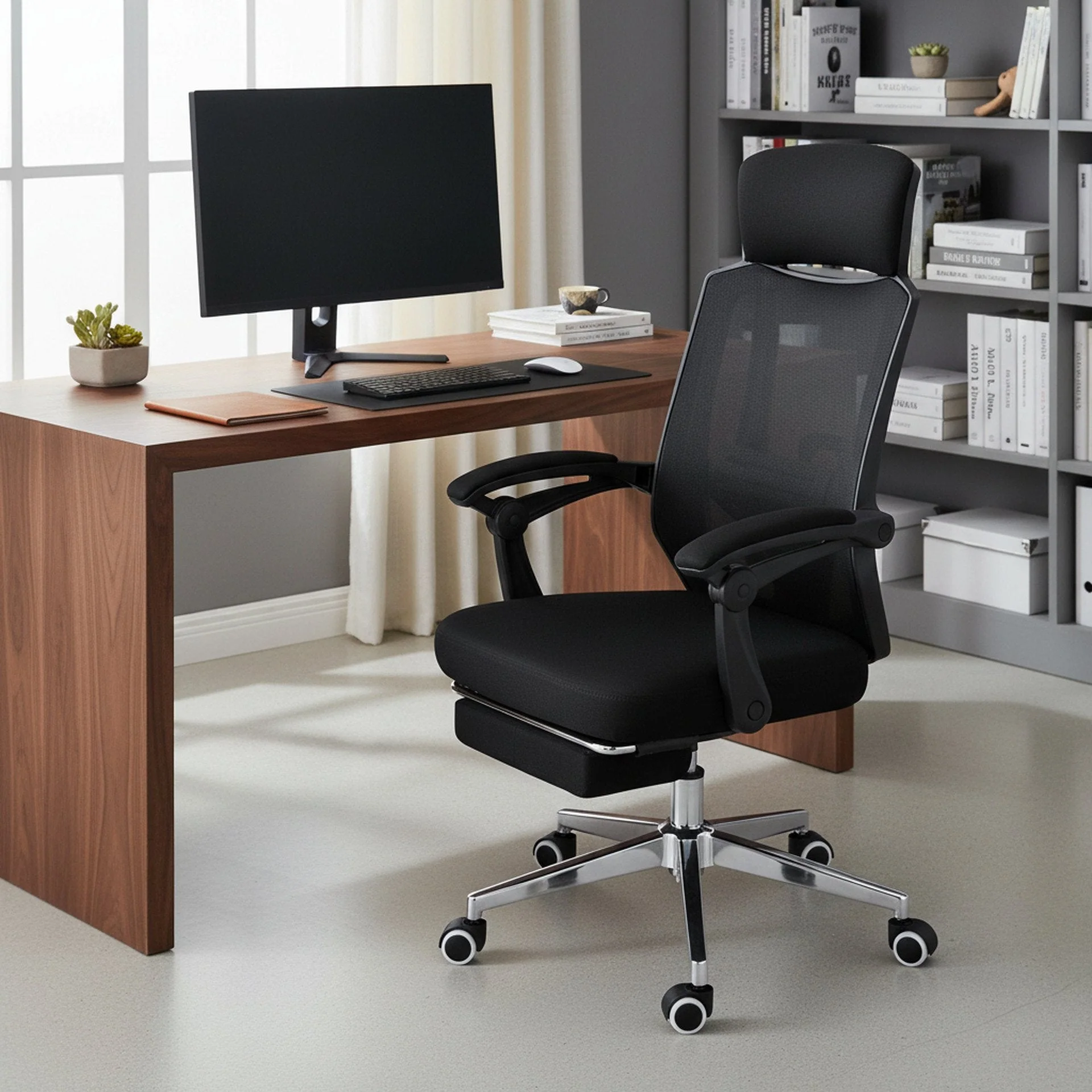 Melissa Office Chair with Footrest - Black - Image 2