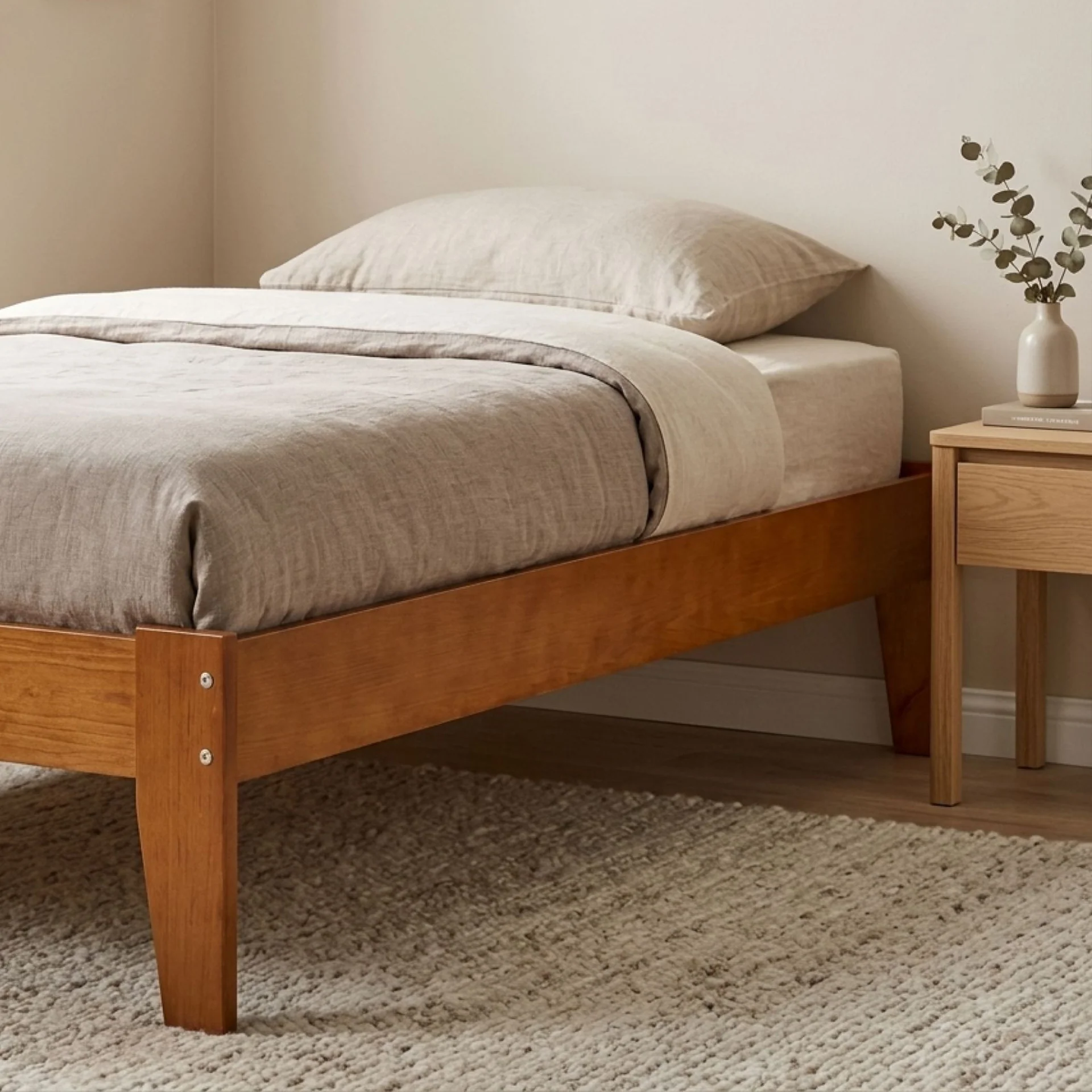 Natural Wood Bed Frame With Clear Under-Bed Storage - Image 5