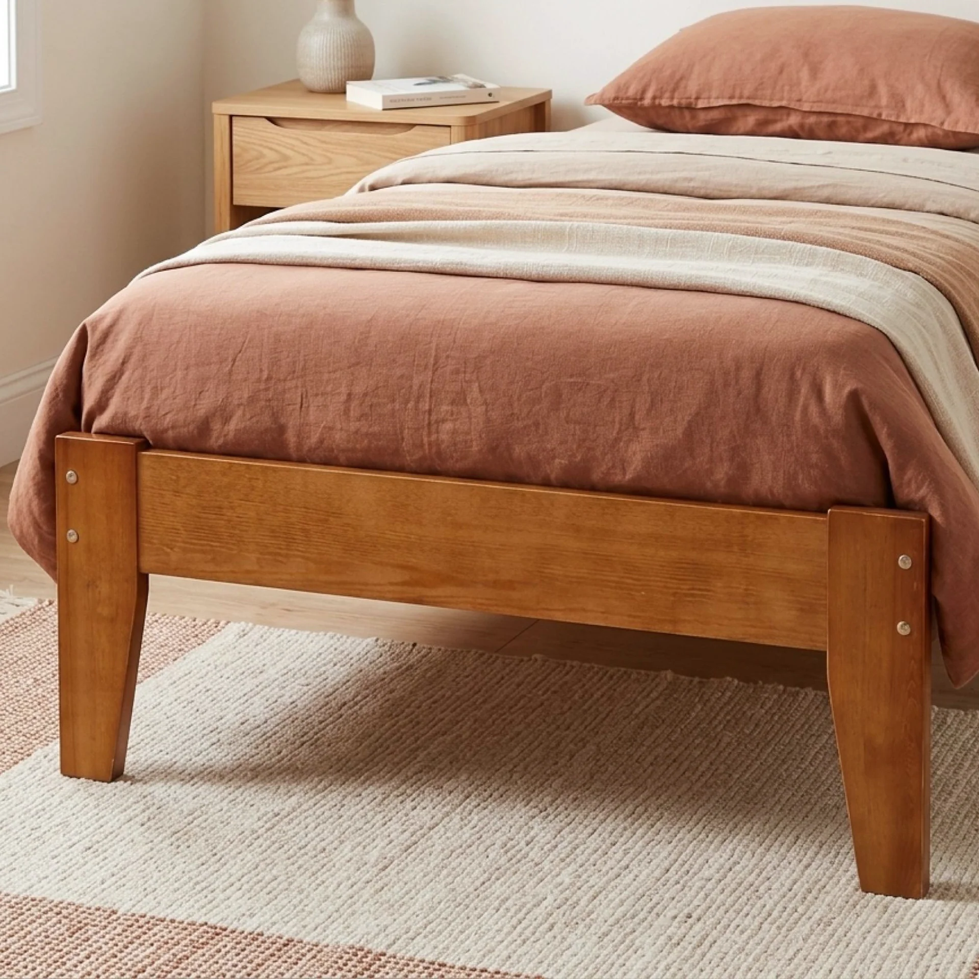 Natural Wood Bed Frame With Clear Under-Bed Storage - Image 6