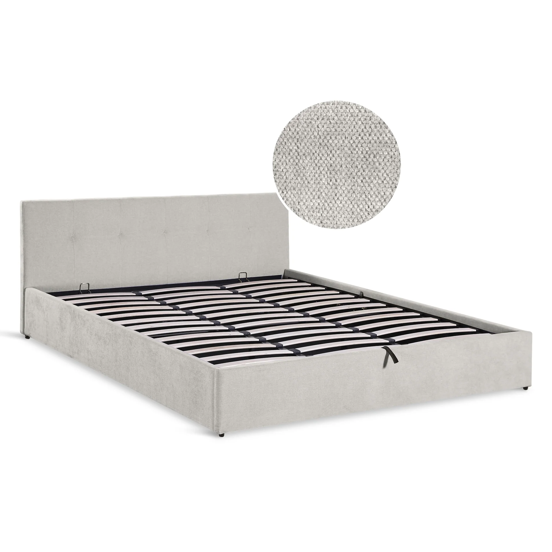 Mero Super King Gas Lift Bed Frame - Linen Beige - Image 7