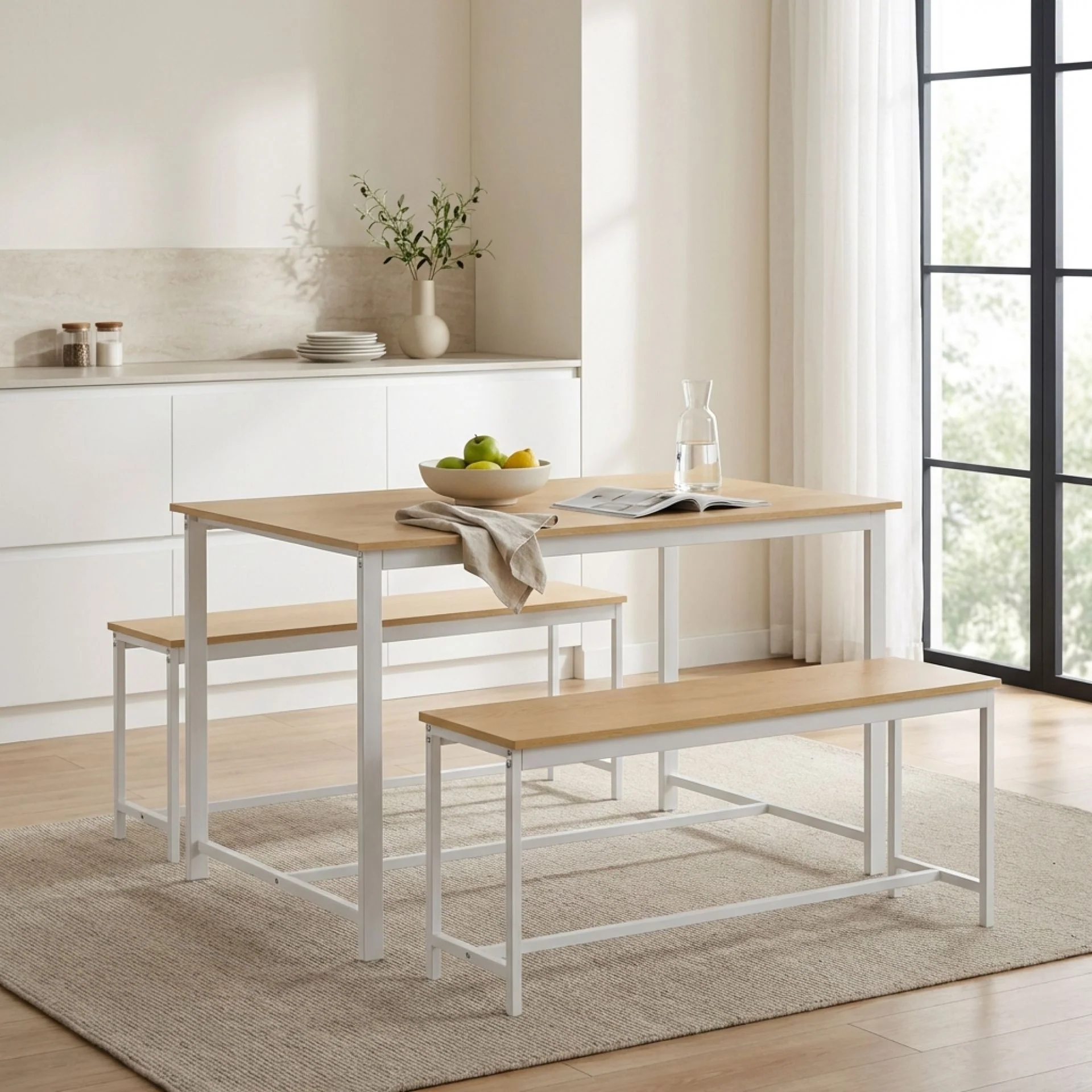 Merren 3 Piece Dining Set - Maple - Image 2