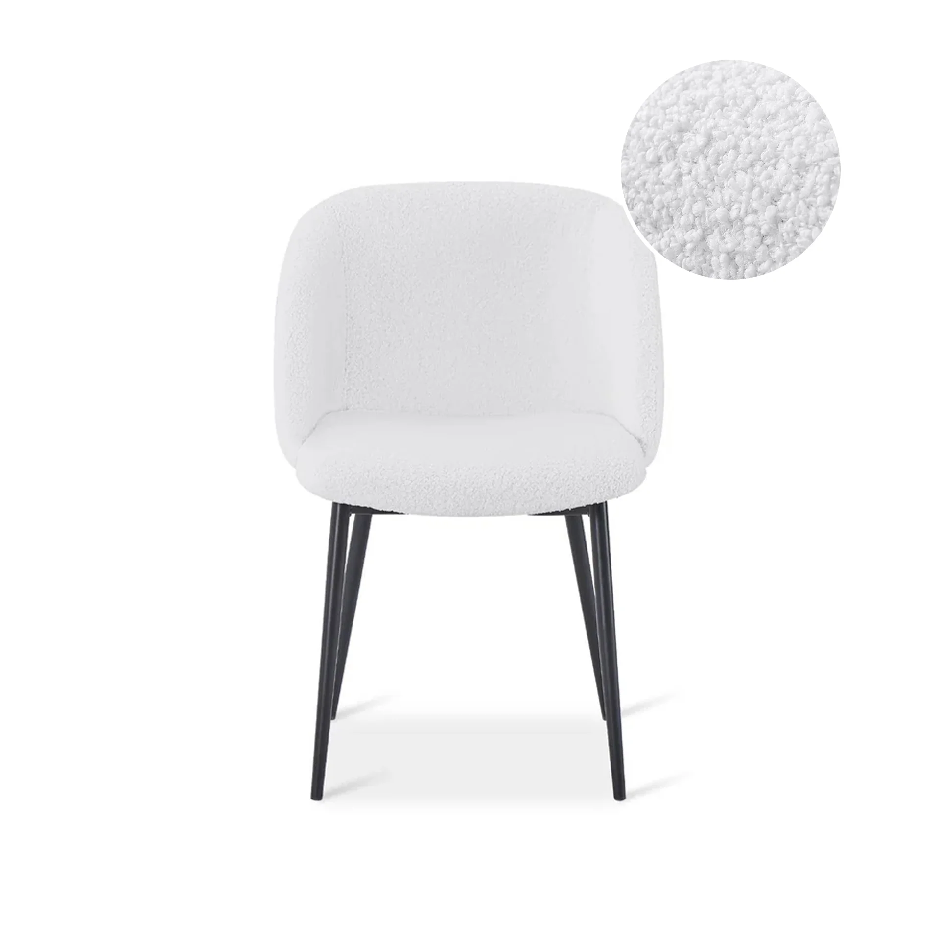 Merryn Boucle Dining Chairs - Set of 2 - White - Image 8