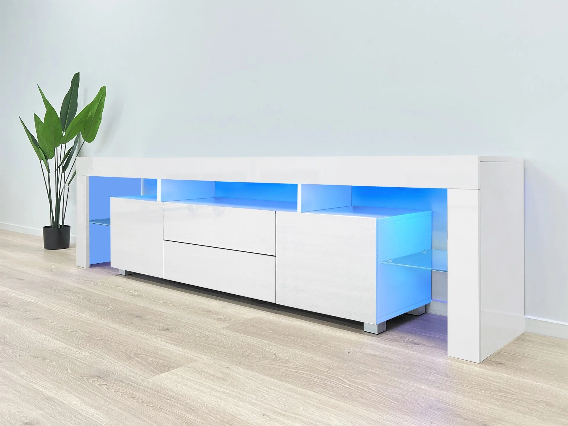Micco 2m LED Entertainment Unit - White - Image 7