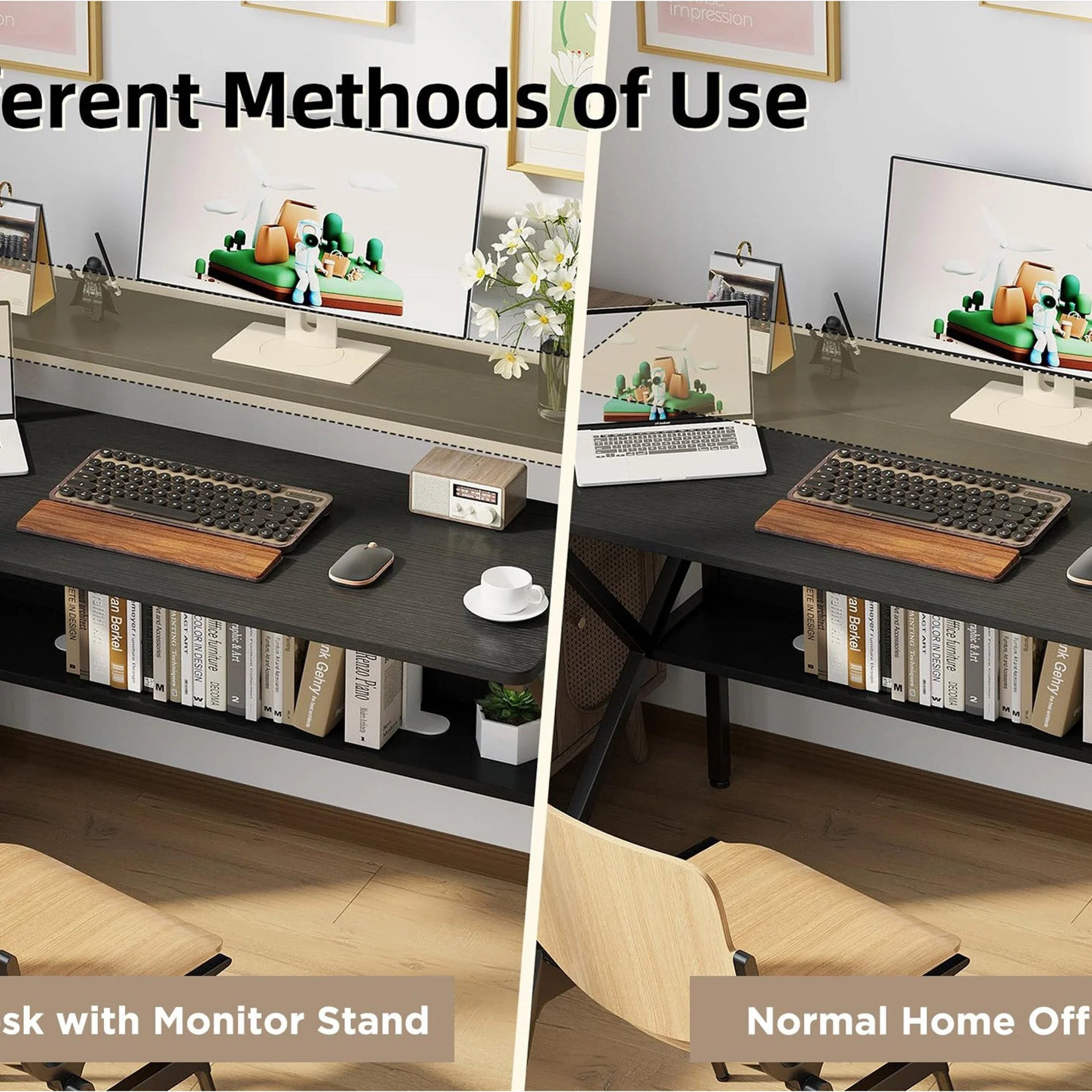 Michael 100cm Computer Desk Study Table - Black - Image 4
