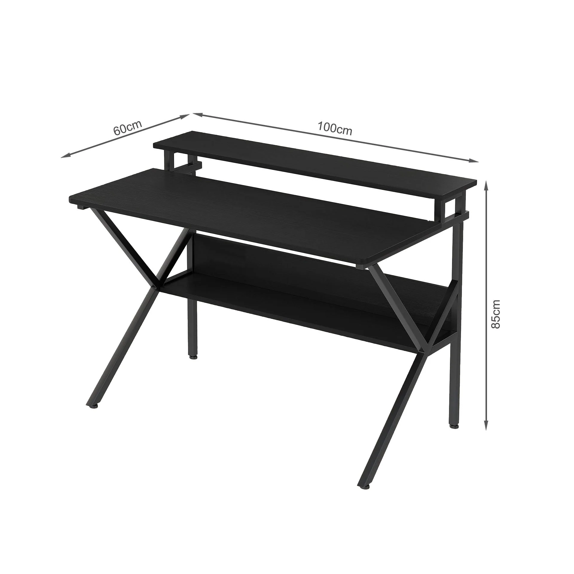 Michael 100cm Computer Desk Study Table - Black - Image 8