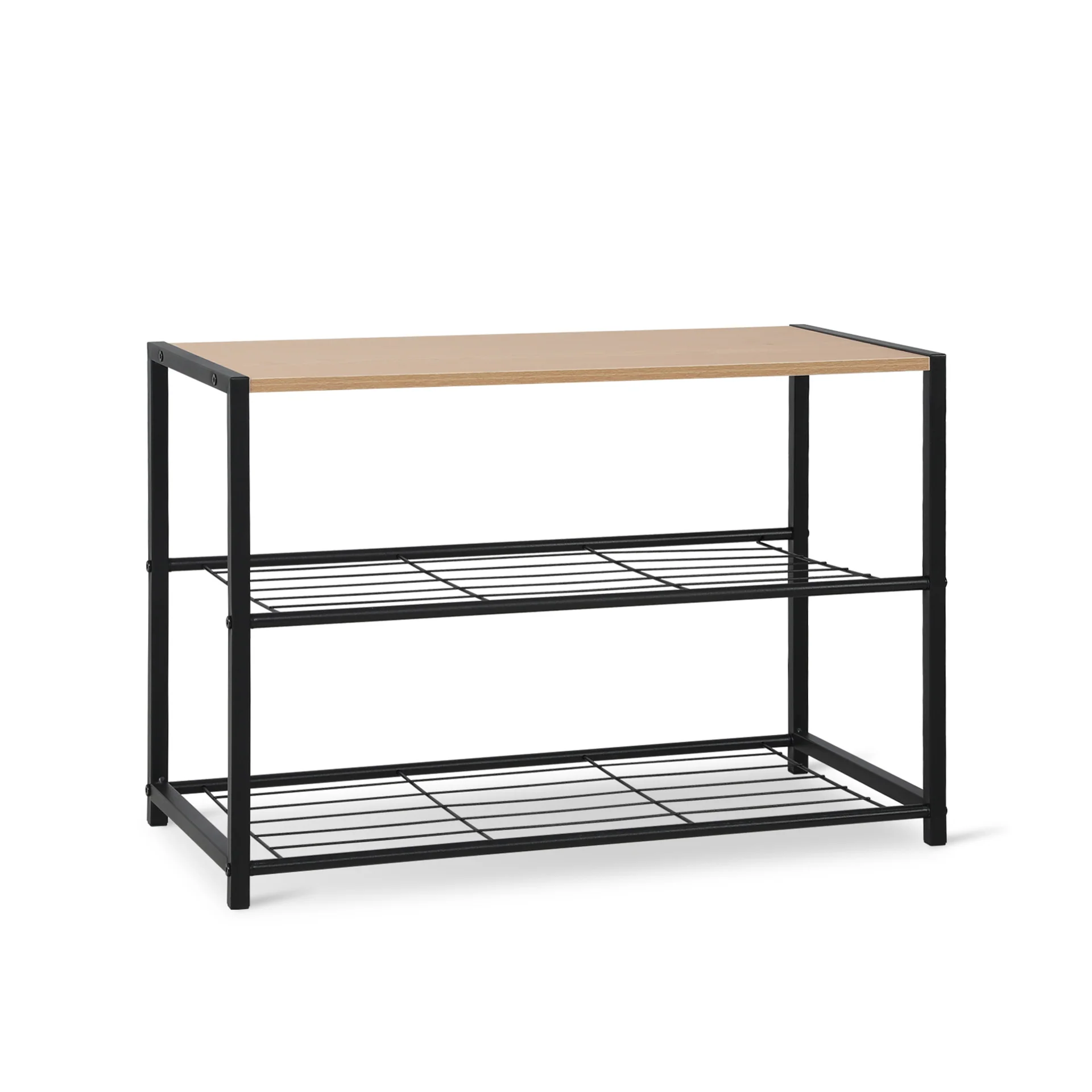 Milton 3 Tier Storage Shelf - Maple + Black - Image 7