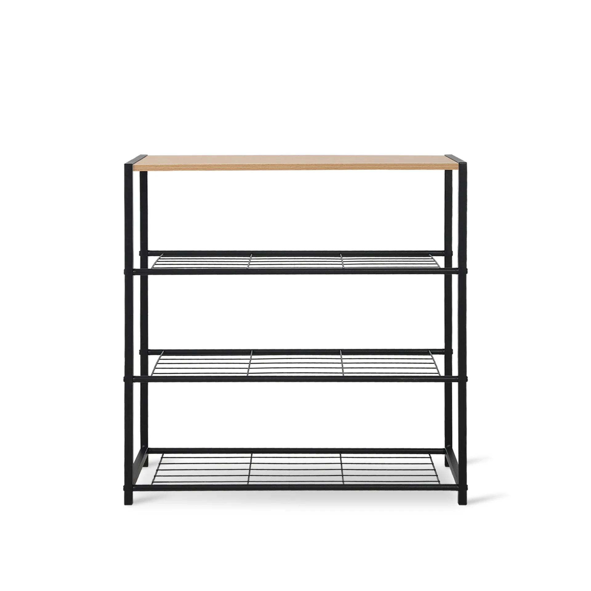 Milton 4 Tier Storage Shelf - Maple + Black - Image 8