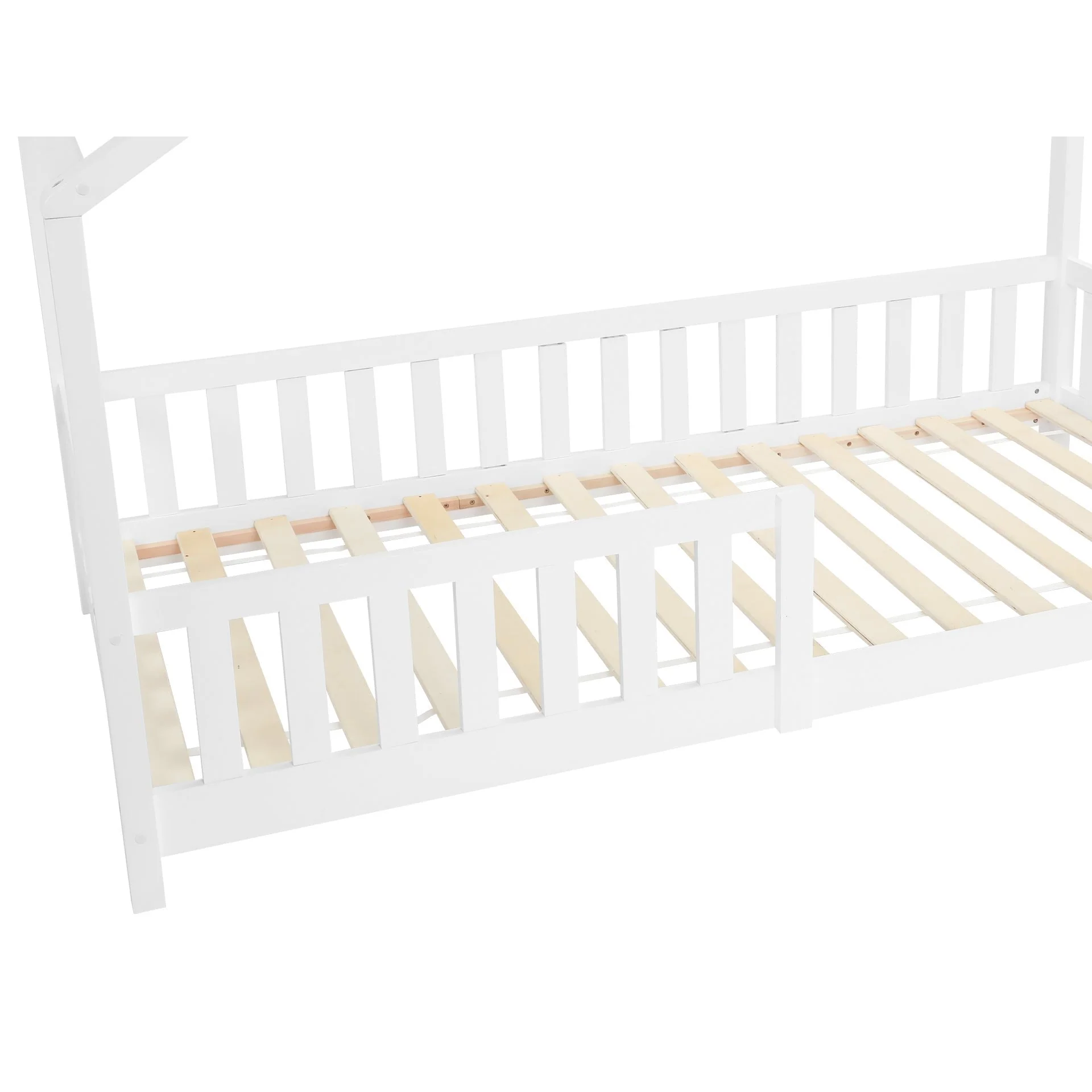 Minto Single Wooden House Bed Frame - White - Image 10