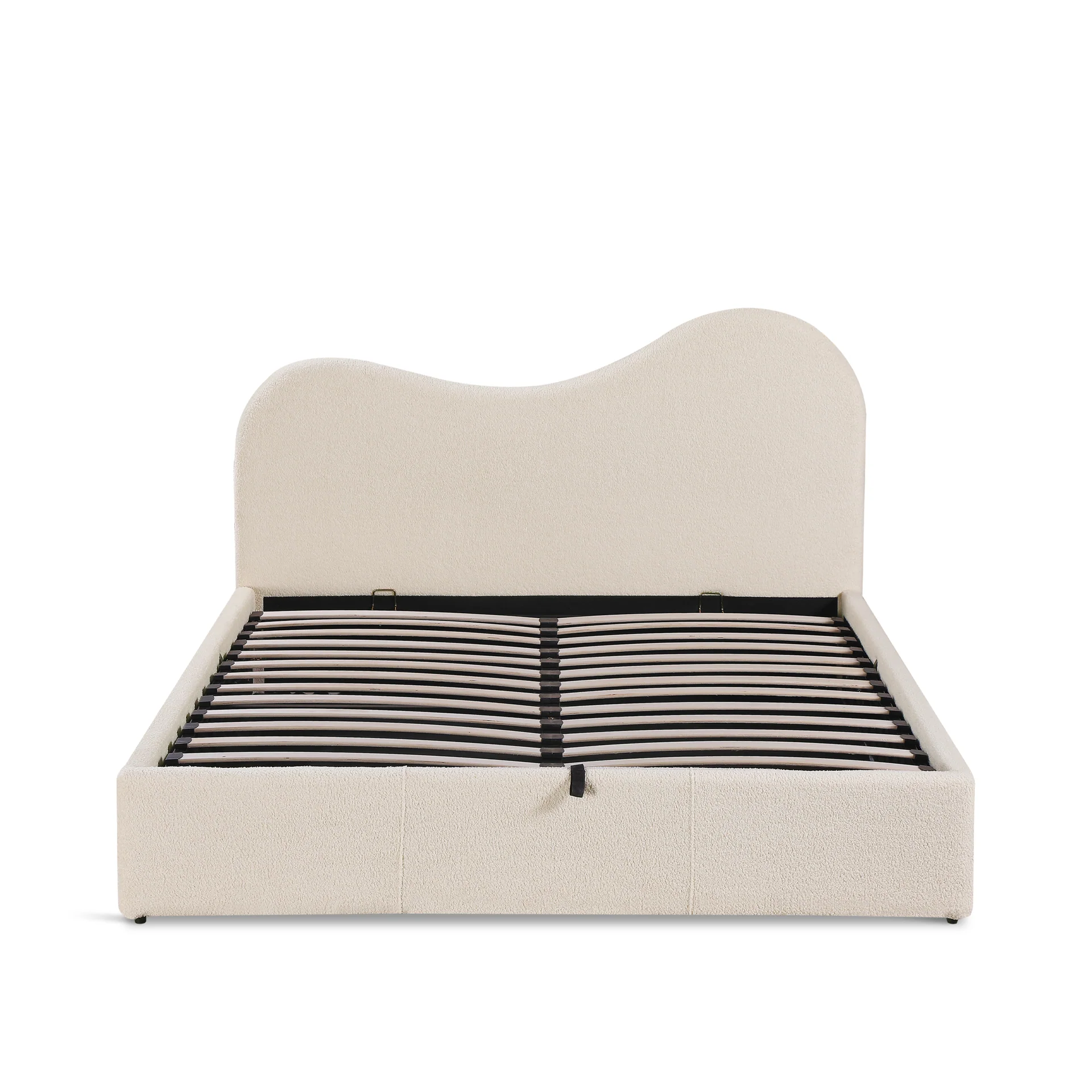 Miora Queen Gas Lift Bed Frame - Light Khaki - Image 8