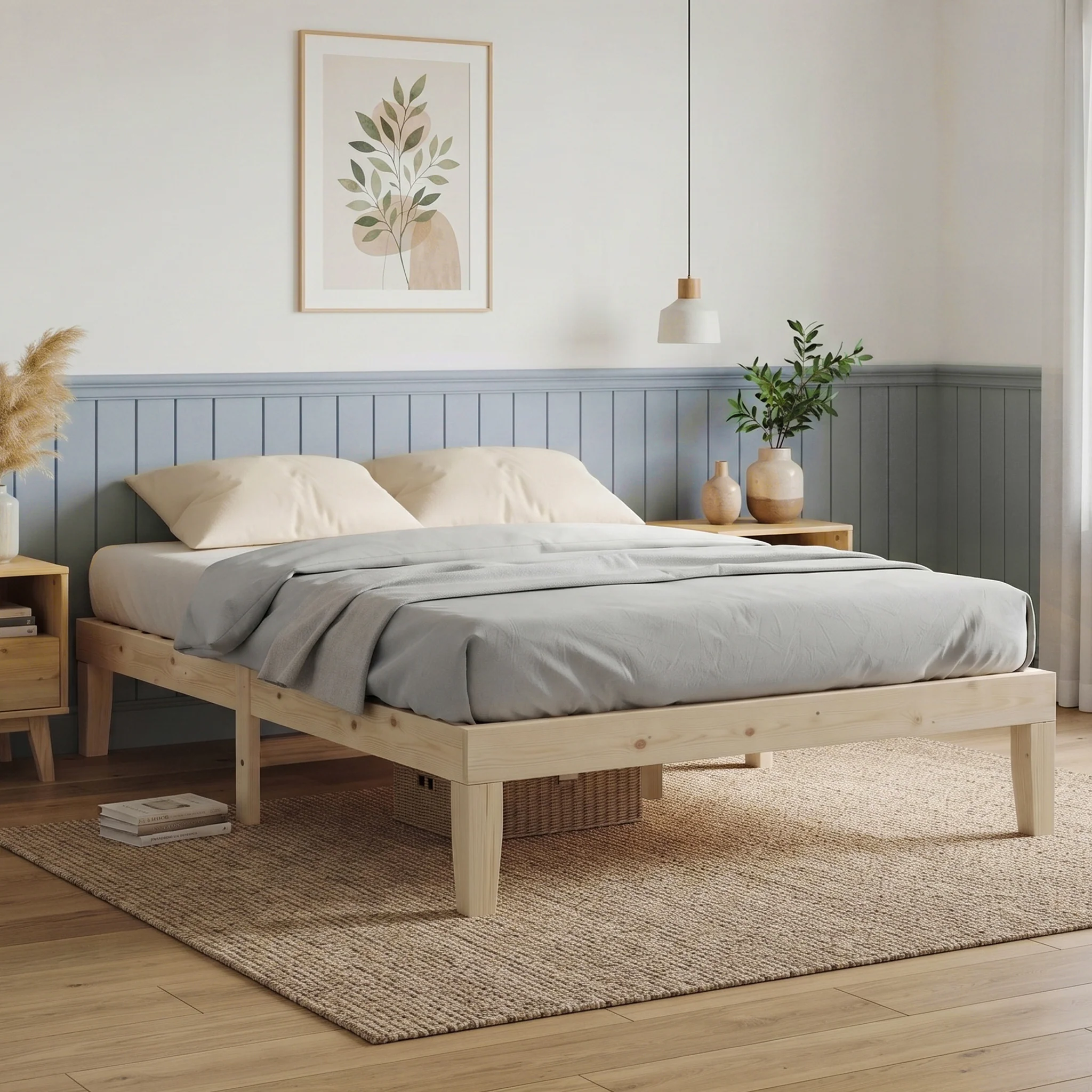 Miro Double Wooden Bed Frame - Natural - Image 2