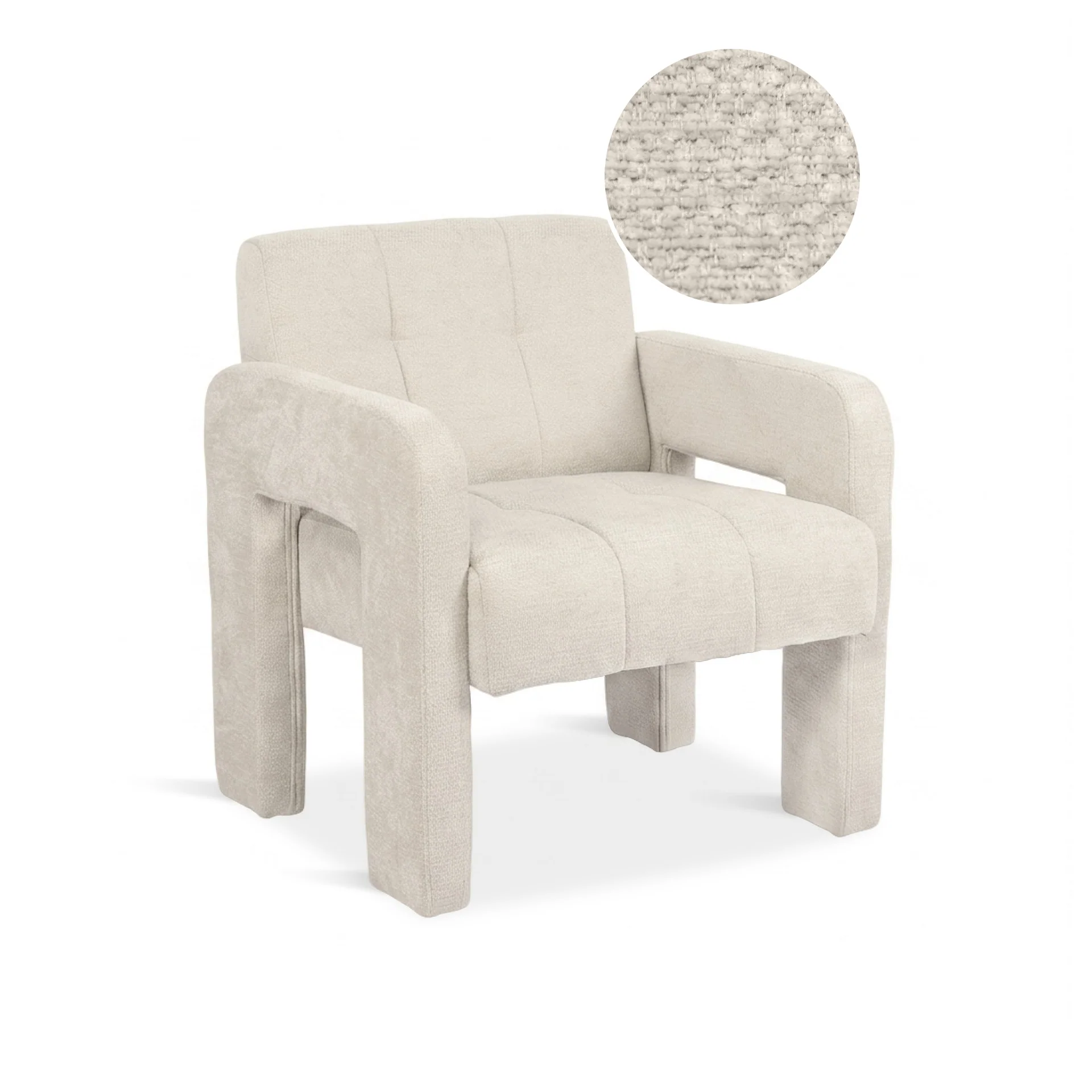 Mocha Chenille Armchair - Light Khaki - Image 9