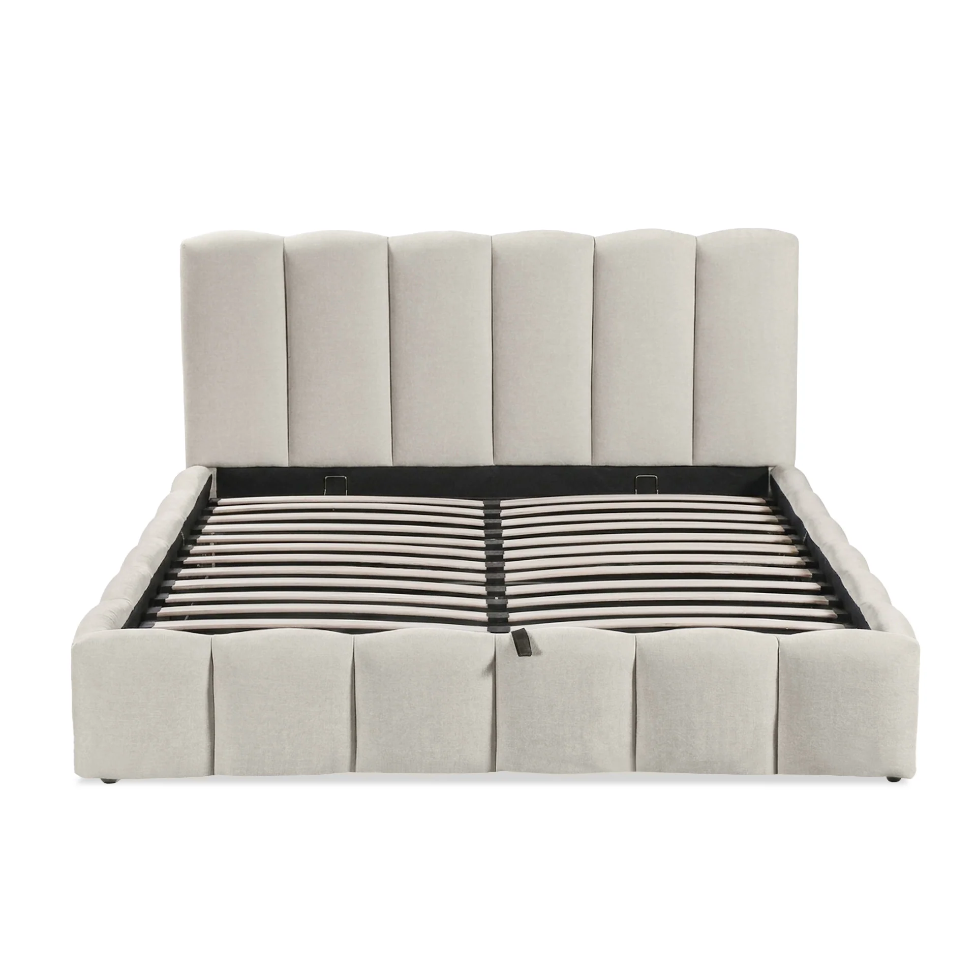 Modu Queen Gas Lift Bed Frame - Beige - Image 10