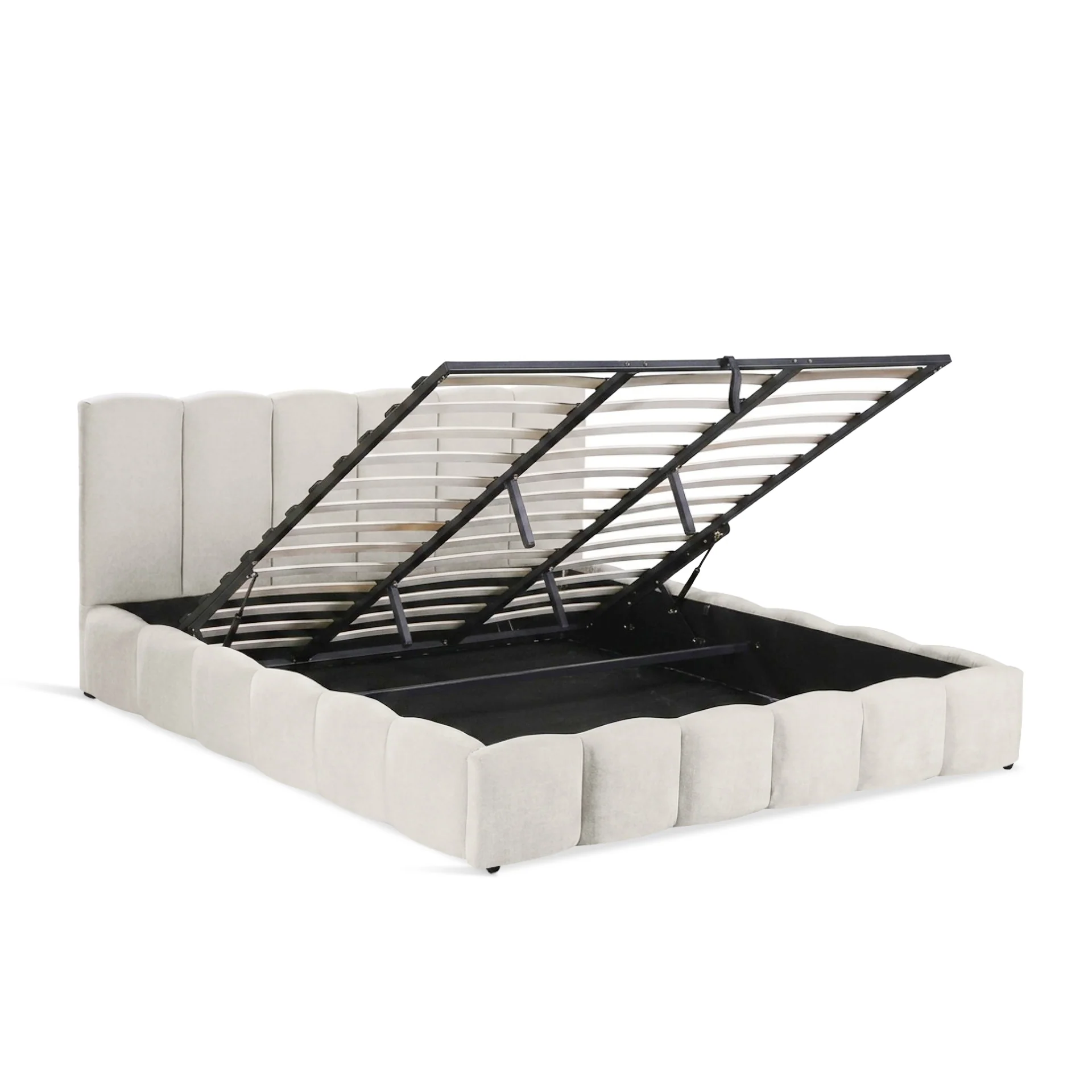 Modu Super King Gas Lift Bed Frame - Beige - Image 10