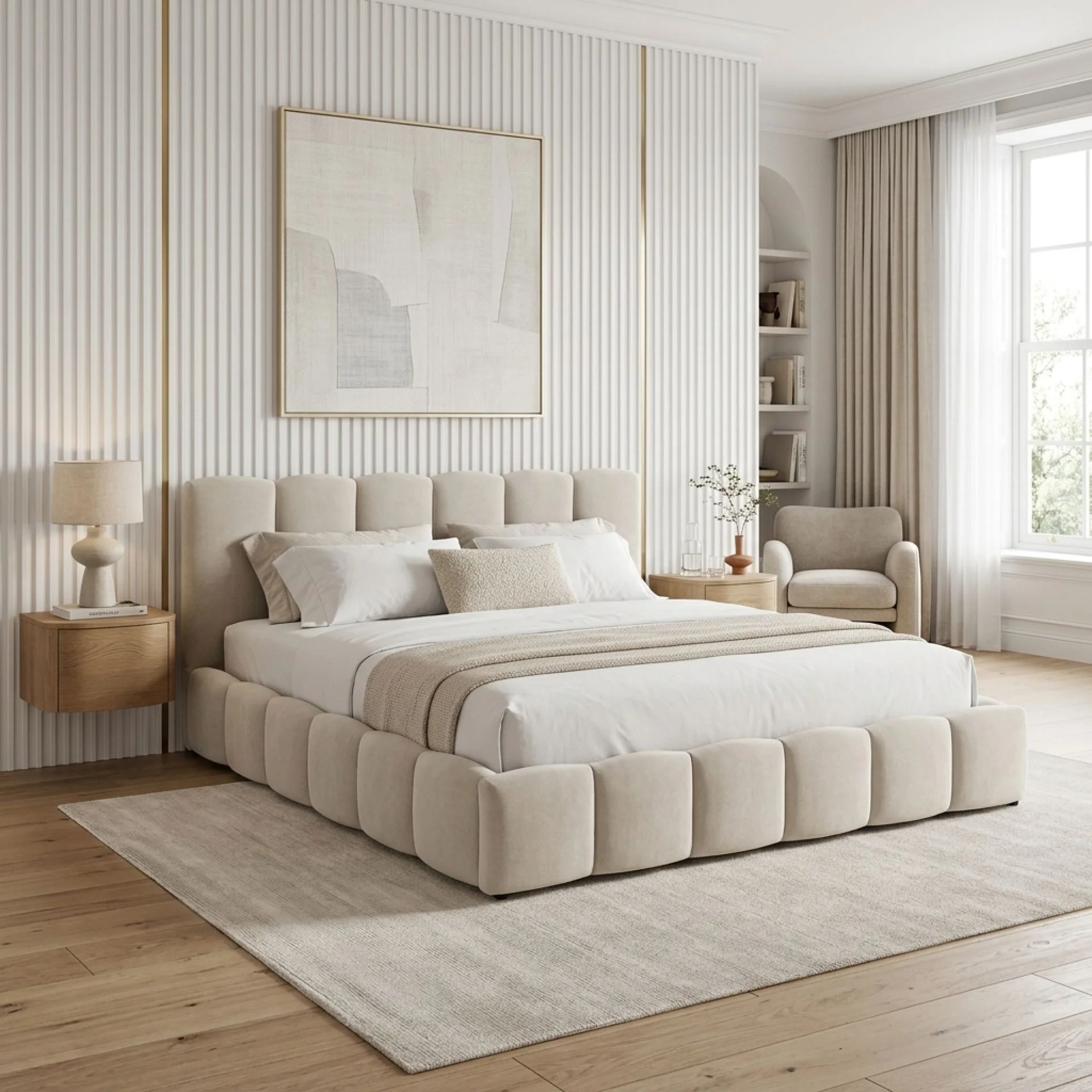Modu Super King Gas Lift Bed Frame - Beige - Image 4