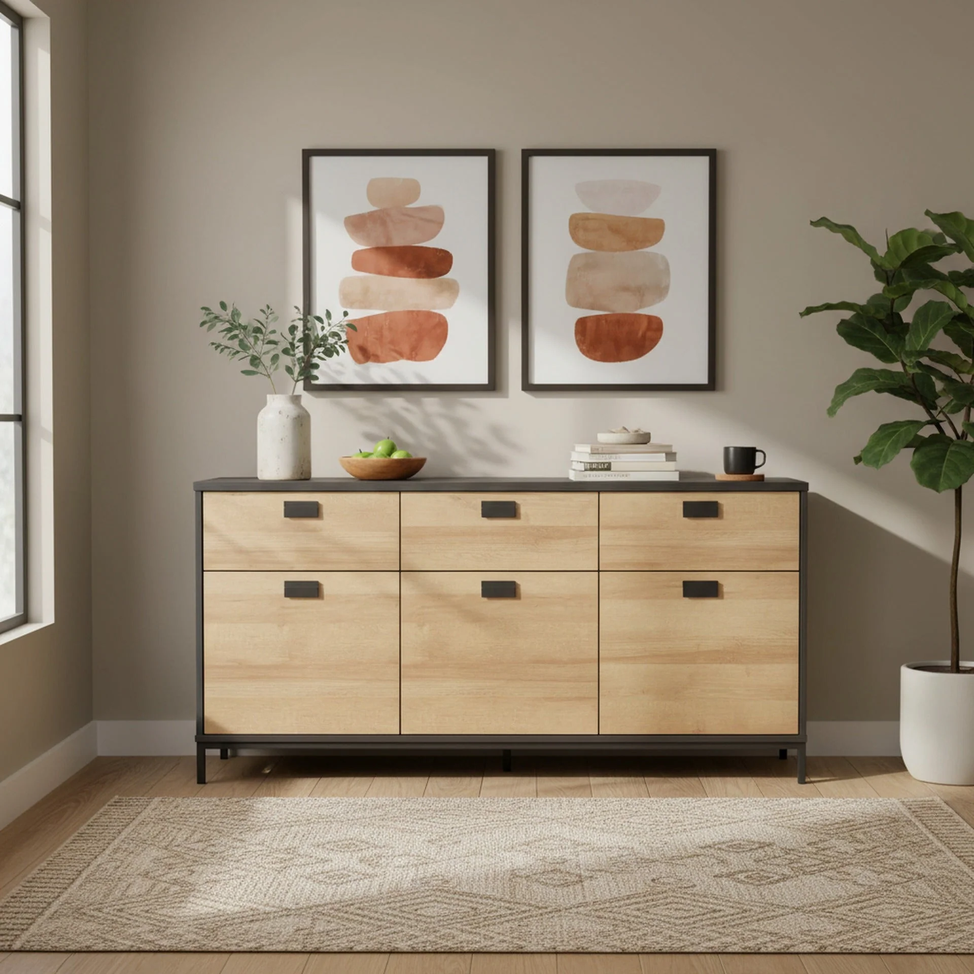 Morris Sideboard Buffet Table - Oak - Image 2