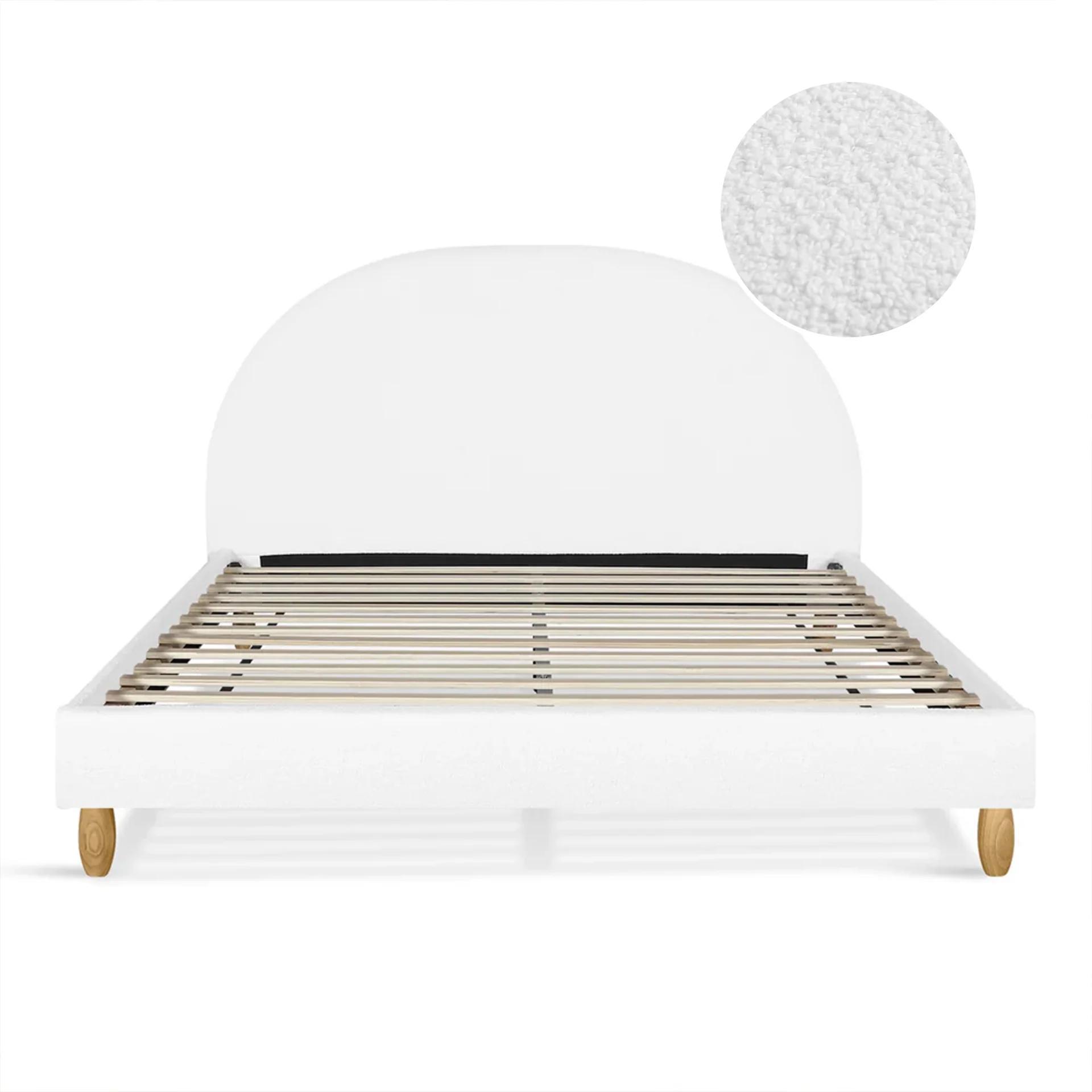 Moruisg Boucle Queen Bed Frame - White - Image 4