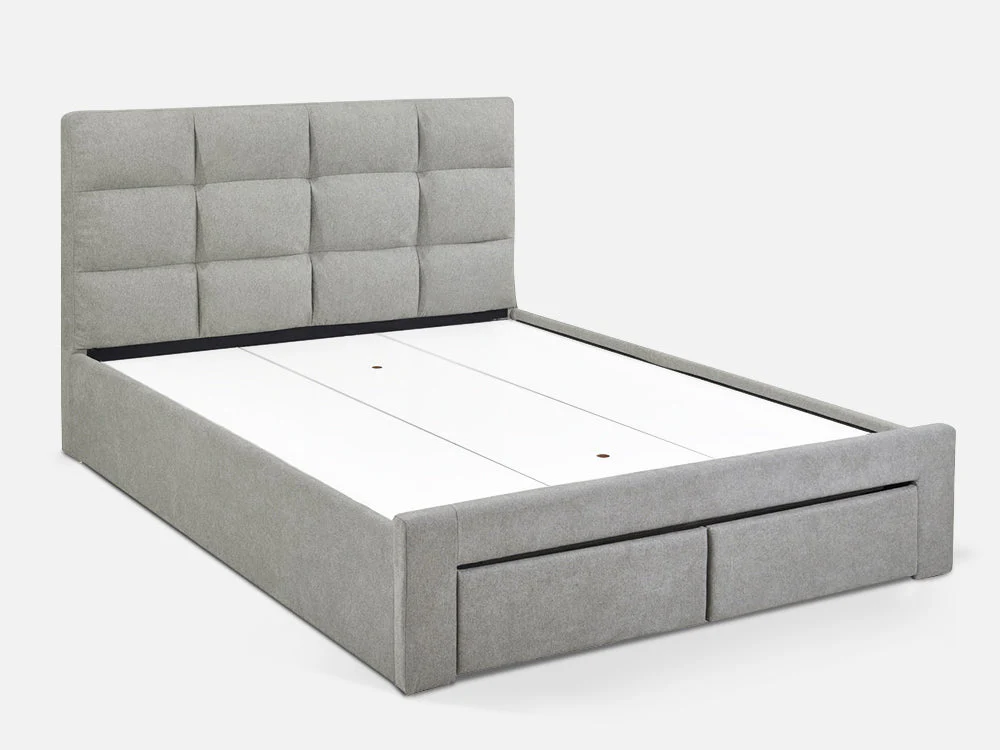 MUSALA Queen Bed with Drawers - LIGHT GREY - Image 3