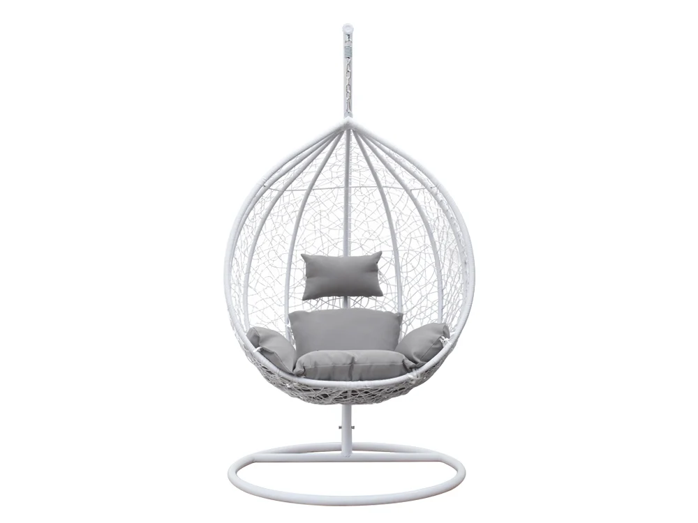 MYKONOS Outdoor Rattan Hanging Swing Chair - WHITE - Image 5