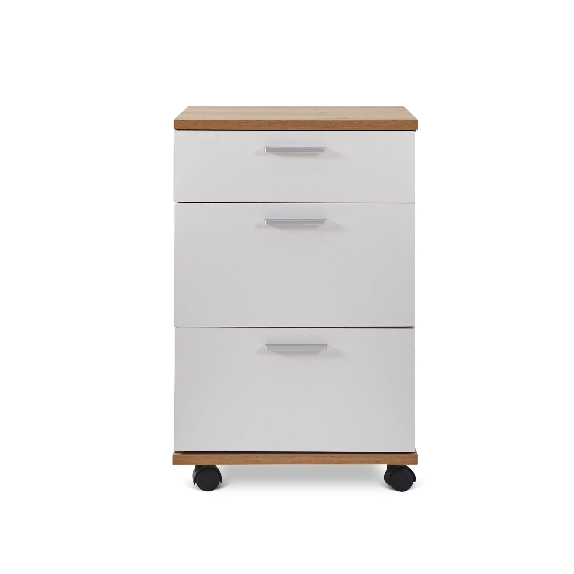 Nakia 3 Drawer Filing Cabinet - Oak+White - Image 8